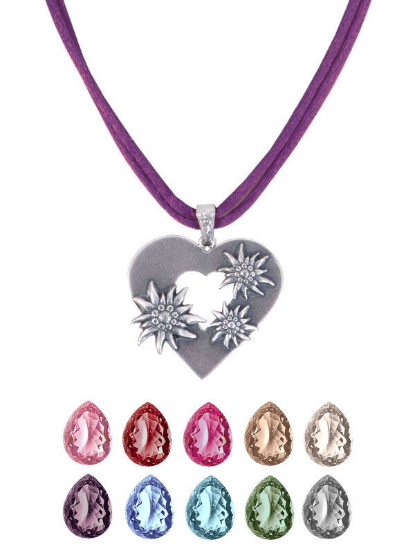 Edelweißkette Herz Edelweiß  Edelweißkette Herz Edelweiß