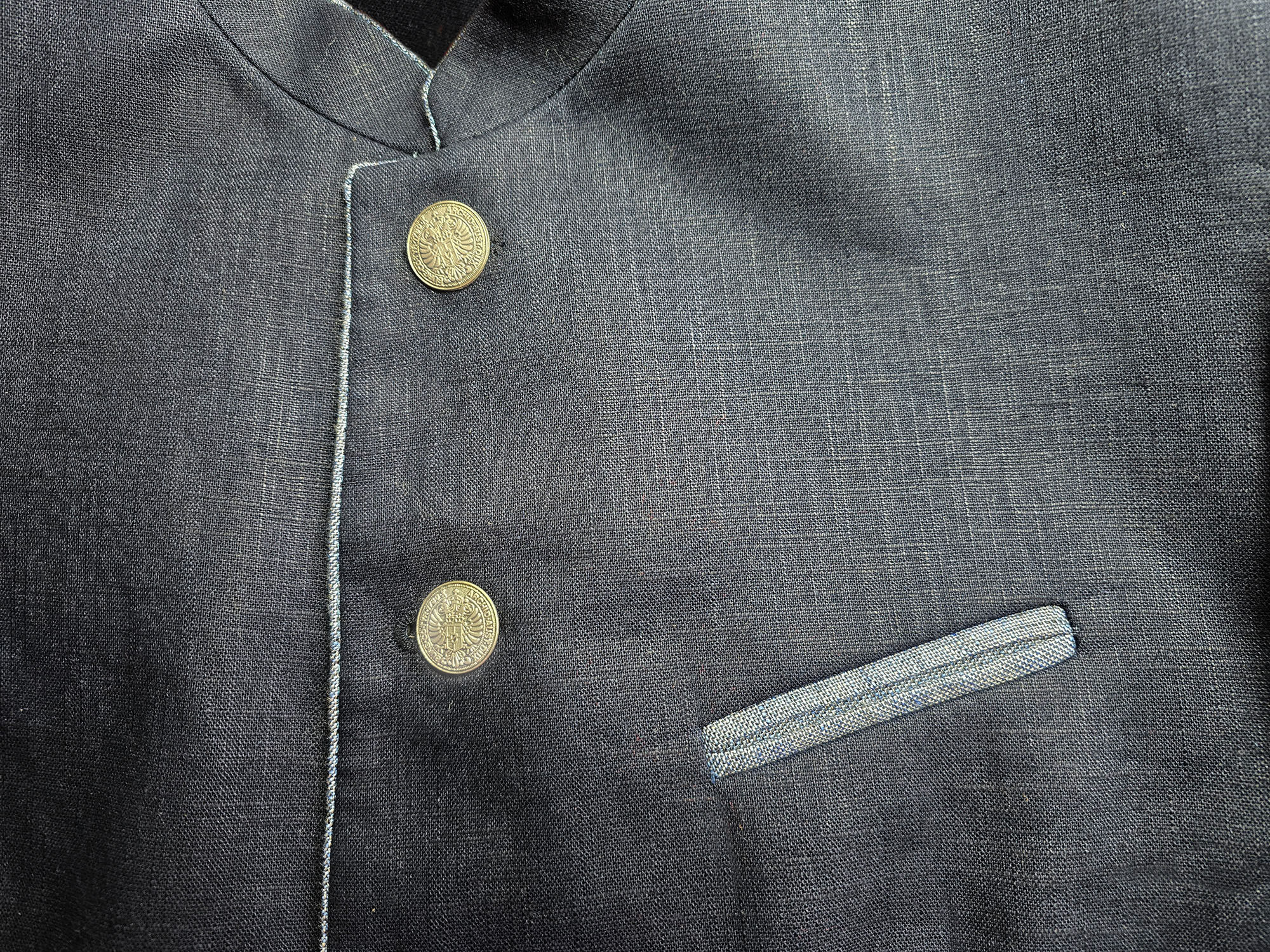 PREMIUM Trachtenblazer Hochzeit Sakko Dunkelblau FESTLICH