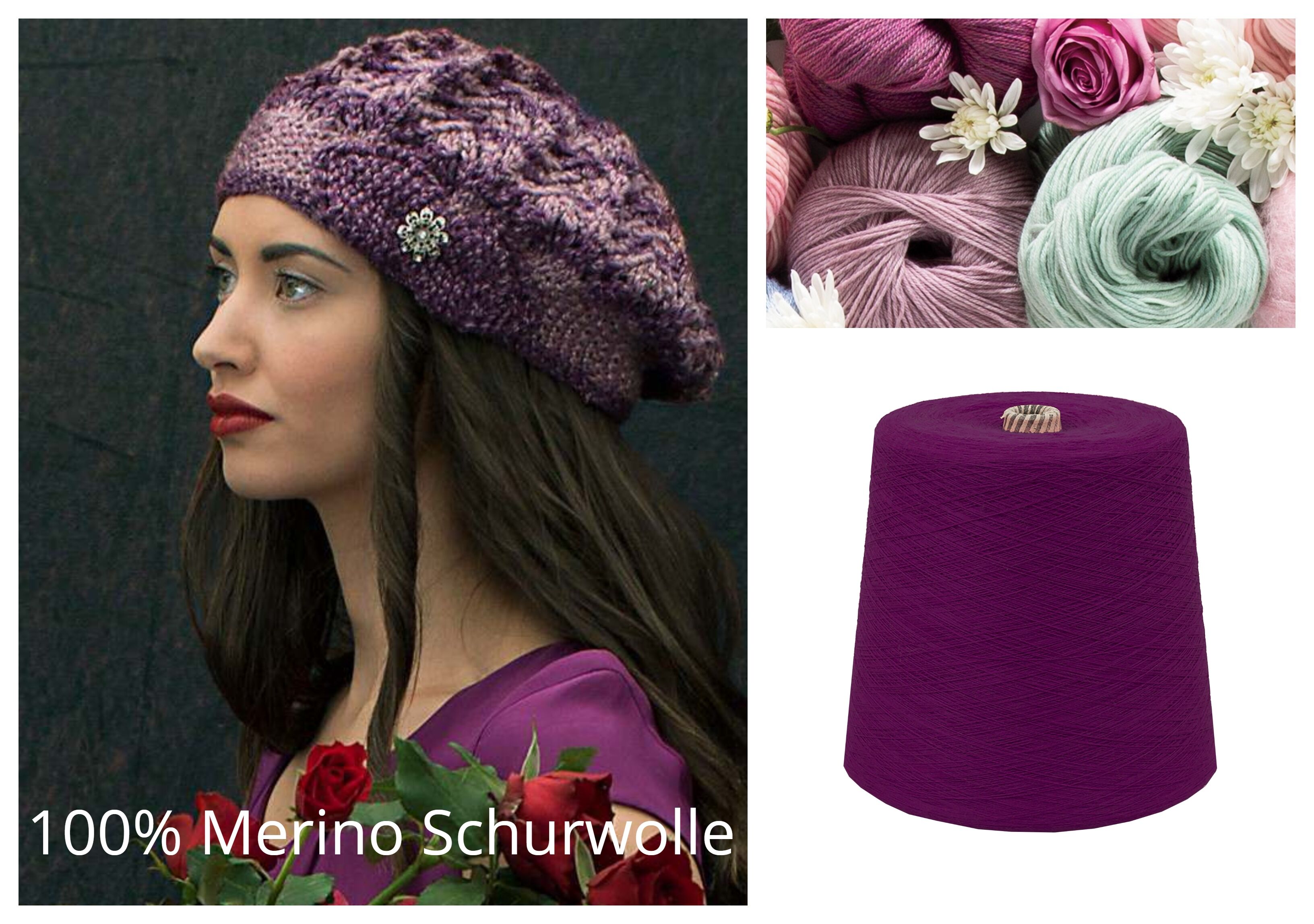 WOLLE zum STRICKEN MERINO-SCHURWOLLE 1 KG Konen/1000 Gramm Lila  WOLLE zum STRICKEN MERINO-SCHURWOLLE 1 KG Konen/1000 Gramm Lila