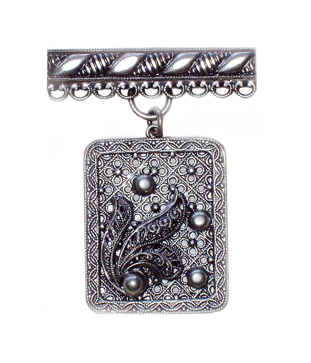 Brosche Filigran Blatt-Ornament  Altsilber Brosche Filigran Blatt-Ornament  Altsilber