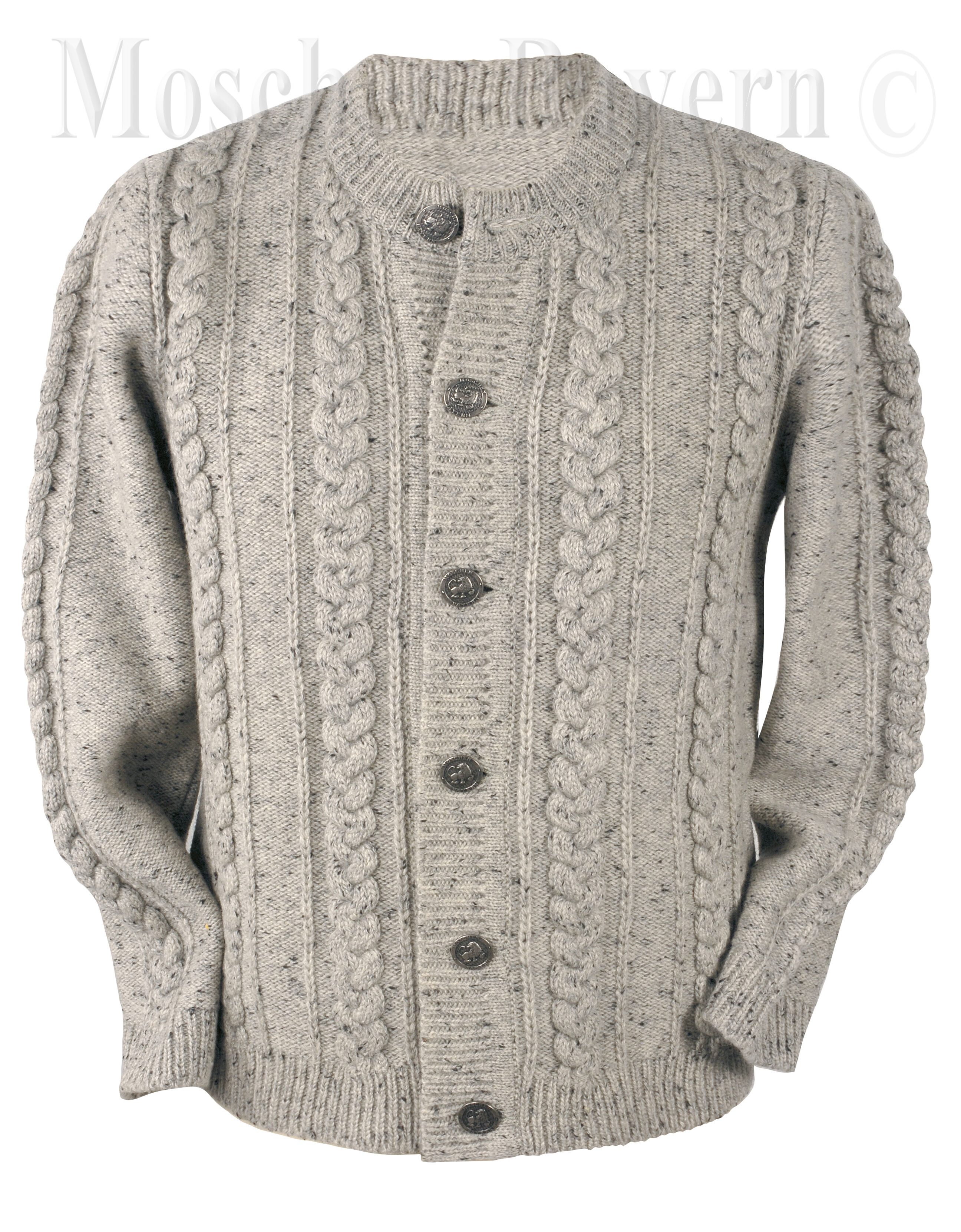 PREMIUM Trachtenstrickjacke Herren 100% Schurwolle Trachtenjanker Hellgrau + Mittelgrau PREMIUM Trachtenstrickjacke Herren 100% Schurwolle Trachtenjanker Hellgrau + Mittelgrau