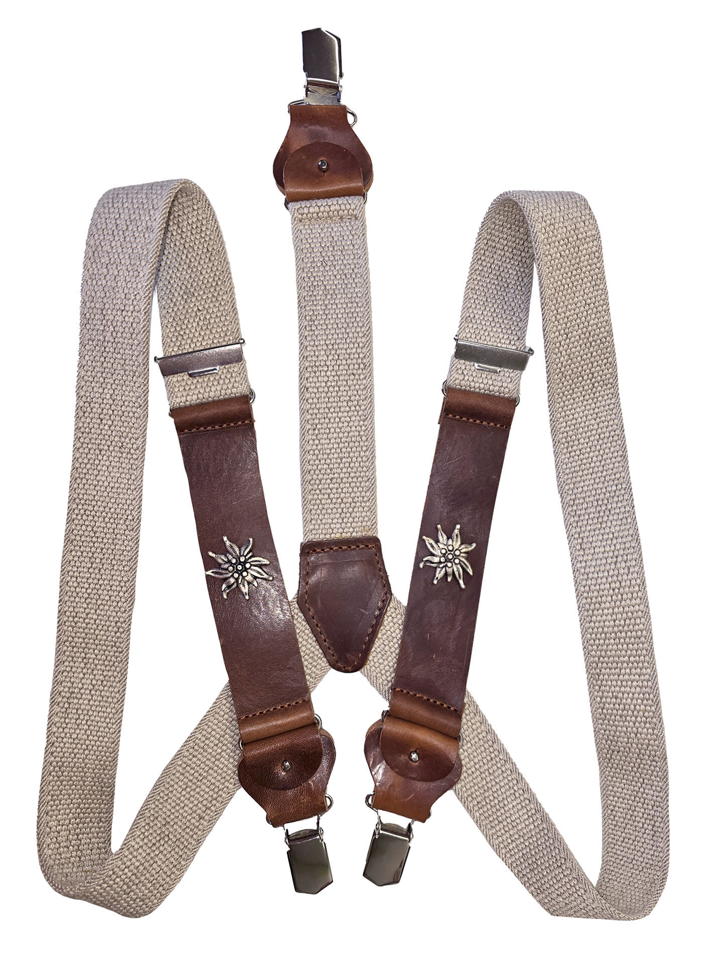 Hosenträger Edelweiß mit echtem Leder Hosenträger Edelweiß mit echtem Leder