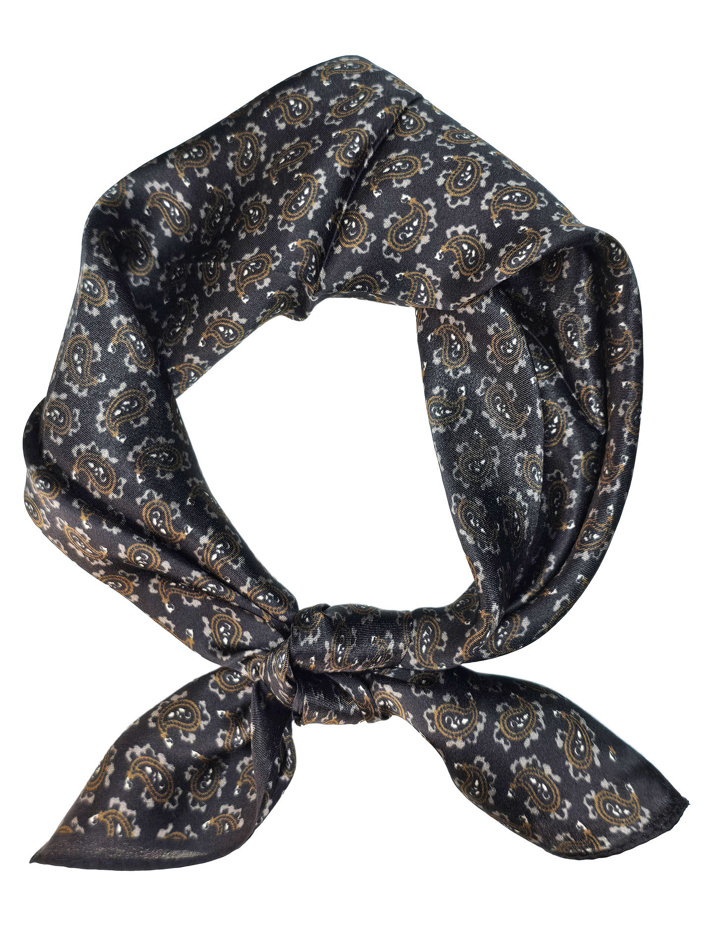 Seidenhalstuch Turin Herren Nickituch 100% Seide Schwarz-Braun