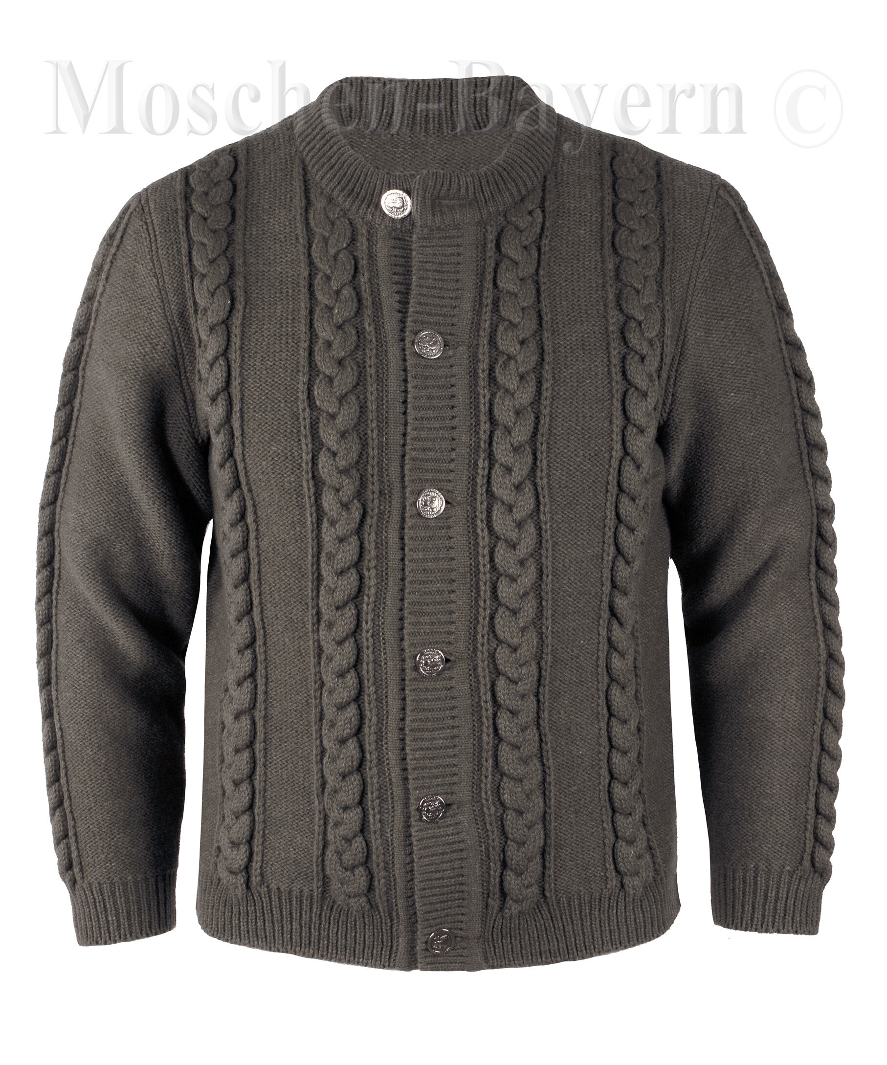 PREMIUM Trachtenstrickjacke Herren 100% Schurwolle Trachtenjanker Jagd Grün + Braun PREMIUM Trachtenstrickjacke Herren 100% Schurwolle Trachtenjanker Jagd Grün + Braun
