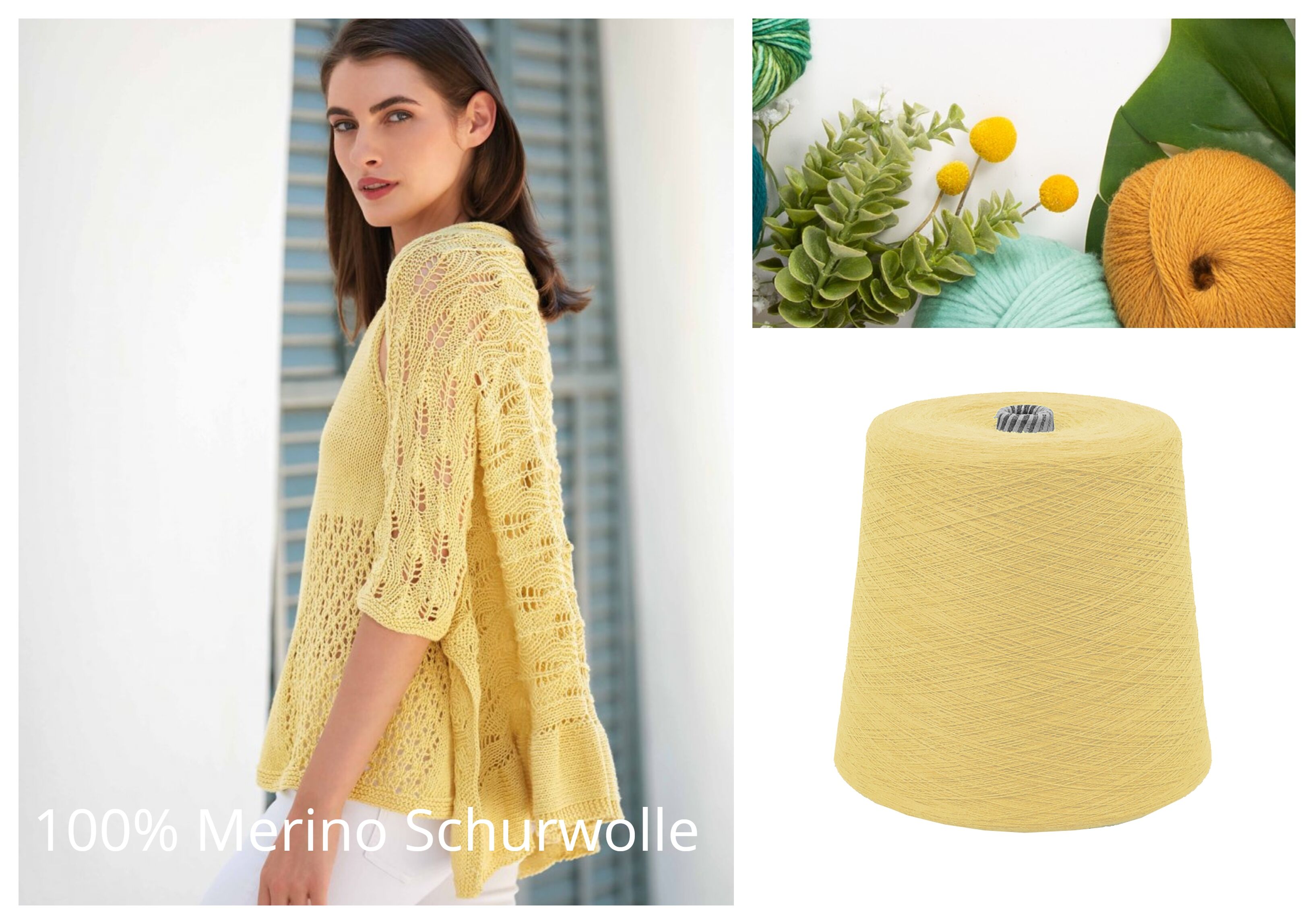 WOLLE zum STRICKEN MERINO-SCHURWOLLE 1 KG Konen/1000 Gramm Gelb  WOLLE zum STRICKEN MERINO-SCHURWOLLE 1 KG Konen/1000 Gramm Gelb