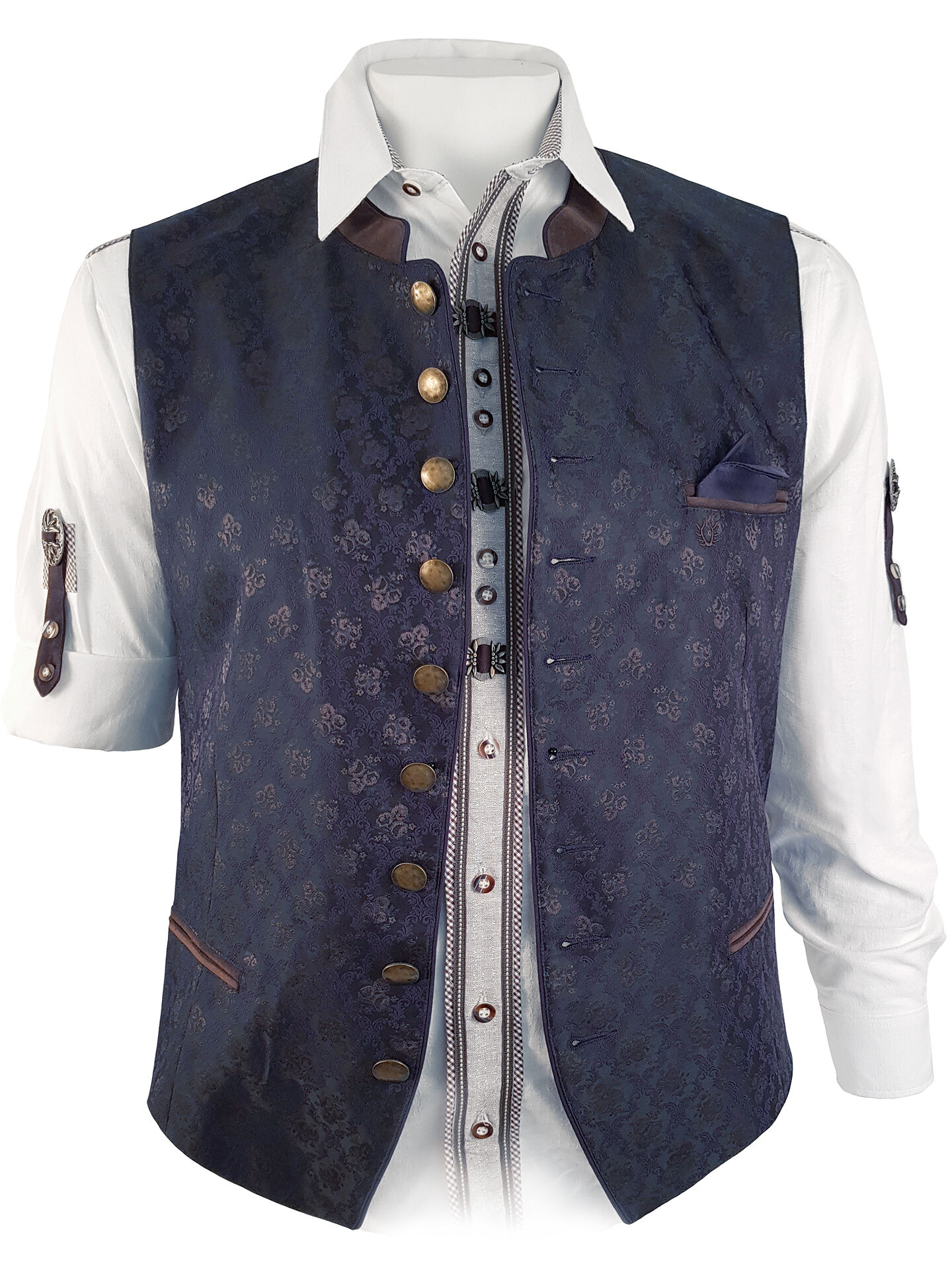 Trachtenweste Herren Hochzeits-Gilet Blau-Marine FESTLICH Trachtenweste Herren Hochzeits-Gilet Blau-Marine FESTLICH