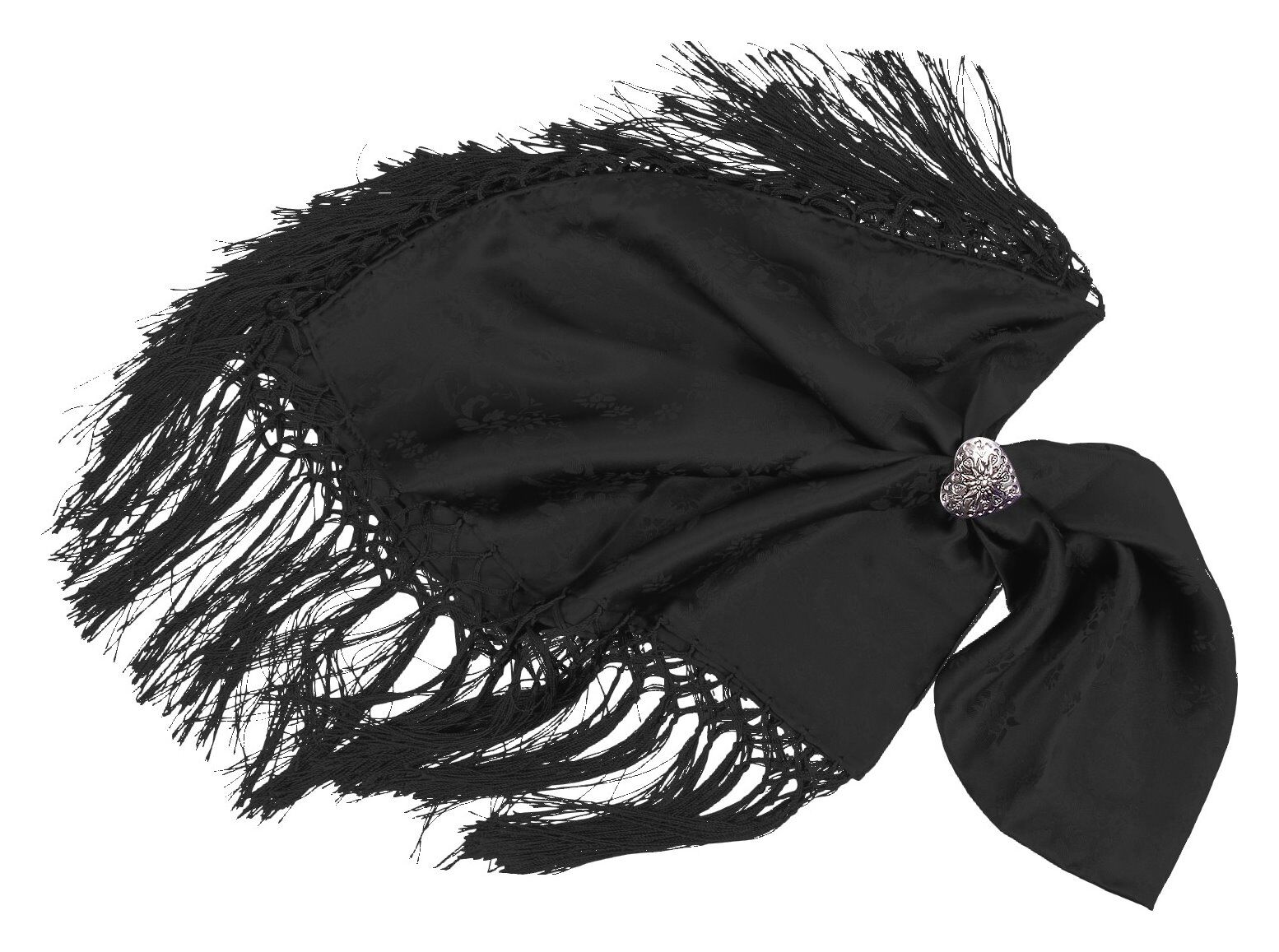 Trachtentuch Dirndltuch Seidentuch 100% Seide Schwarz Trachtentuch Dirndltuch Seidentuch 100% Seide Schwarz