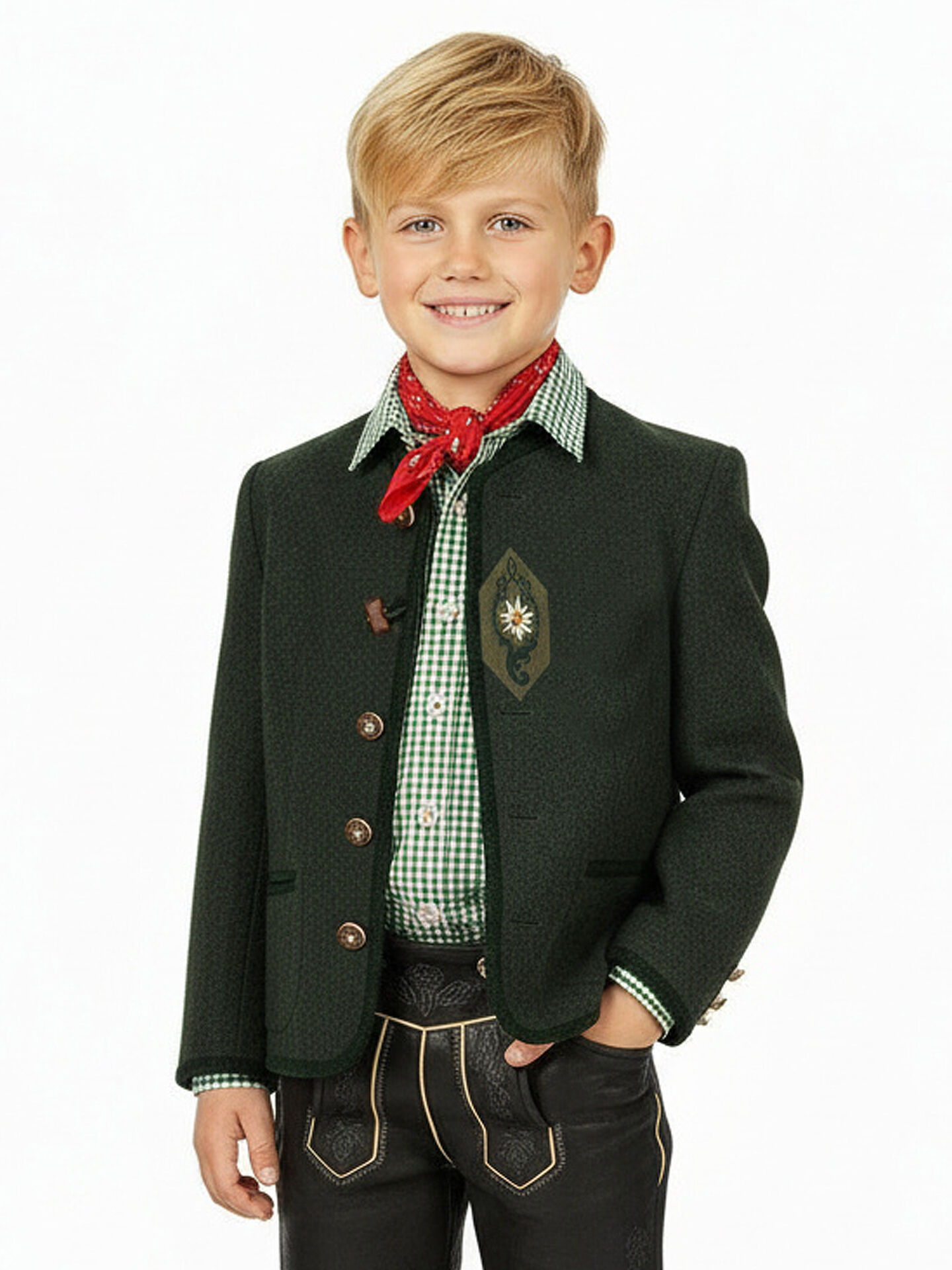 Trachtenjacke Jungen/Buben 100% Merinowolle Anthrazit