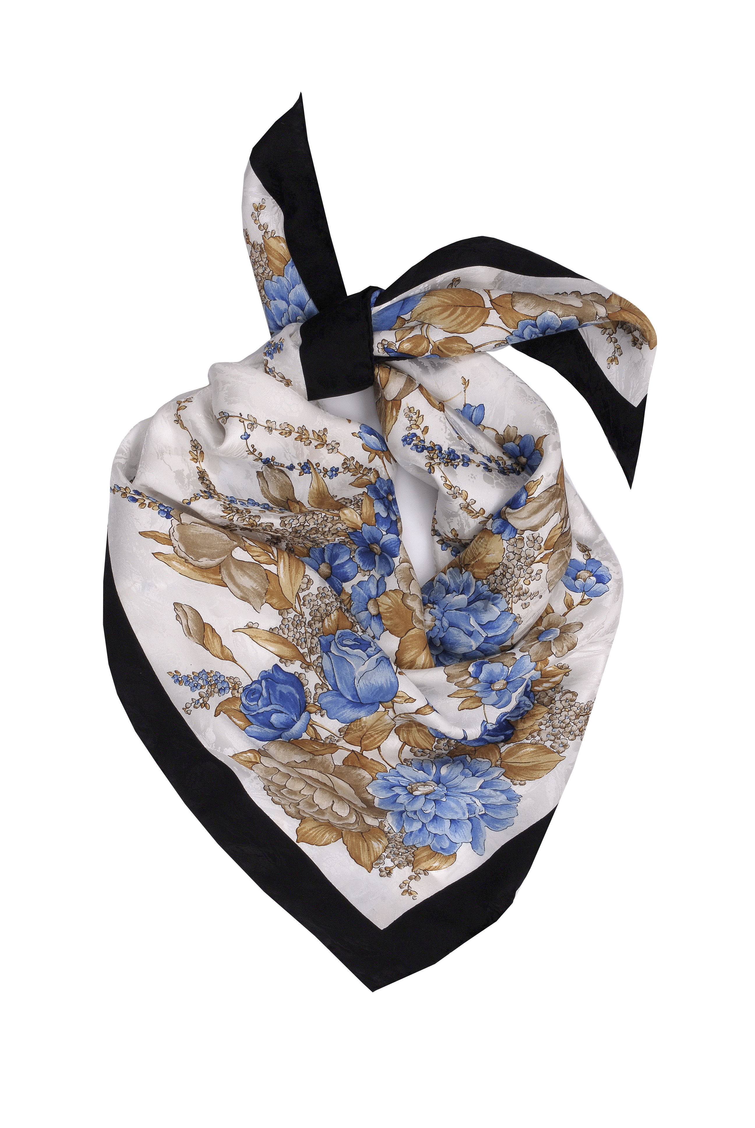 Trachtentuch Schultertuch 100% Seide Rosen/Peonien Blau Trachtentuch Schultertuch 100% Seide Rosen/Peonien Blau