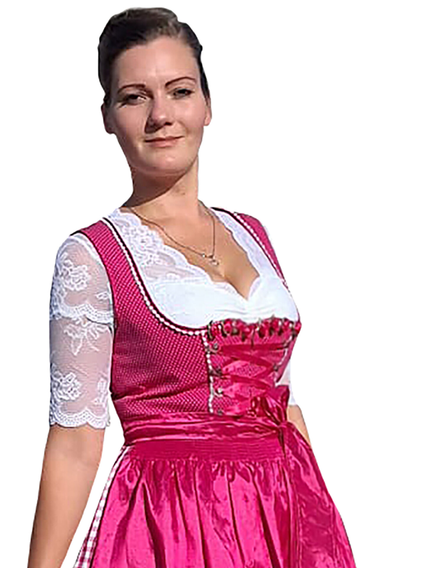 Dirndlbluse Damen festlich mit Spitze Kurzarm Weiß Dirndlbluse Damen festlich mit Spitze Kurzarm Weiß