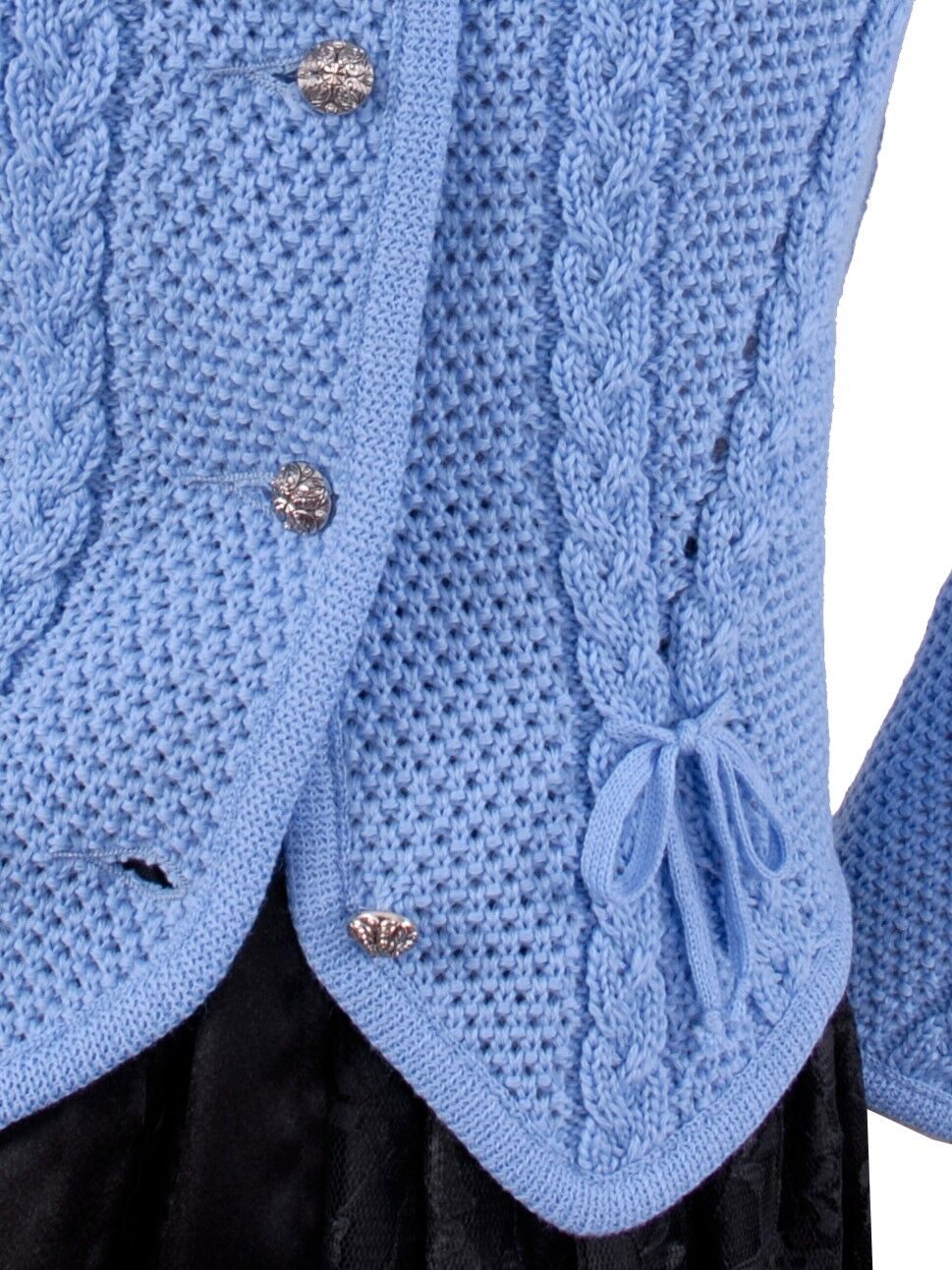PREMIUM Trachtenstrickjacke Damen Dirndljacke MERINO SCHURWOLLE Blau PREMIUM Trachtenstrickjacke Damen Dirndljacke MERINO SCHURWOLLE Blau