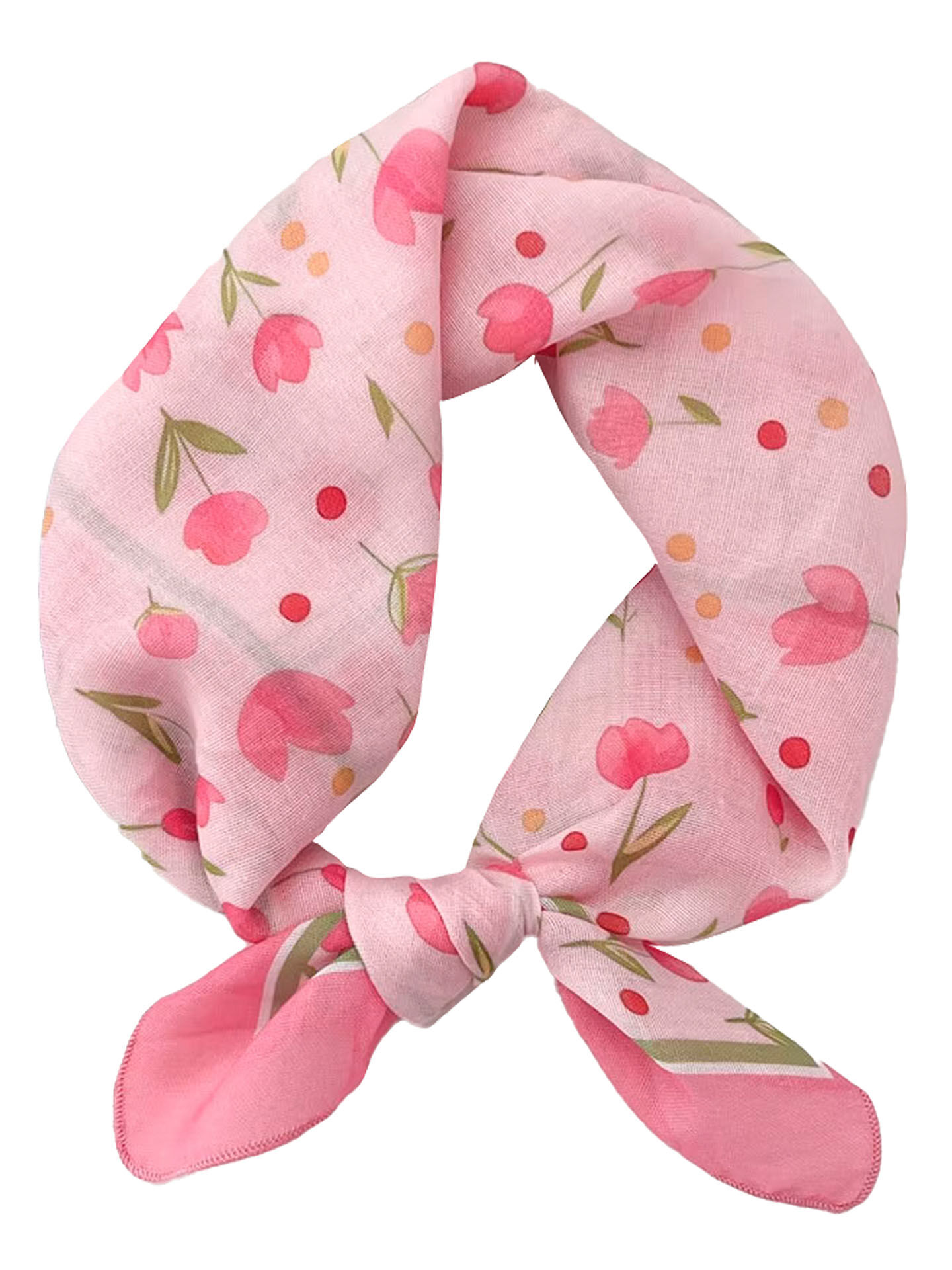 Trachtenhalstuch Nickituch Florales-Dessin in Rosa + Violett