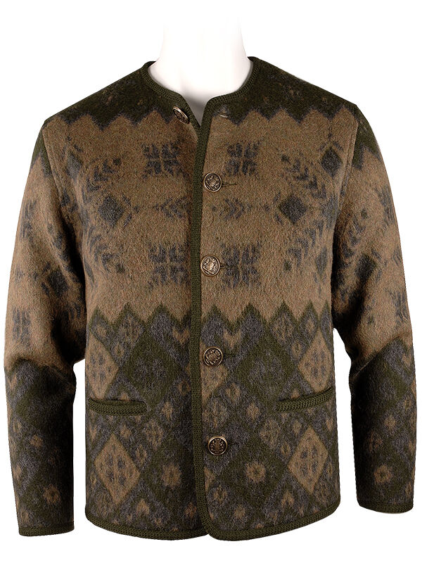 PREMIUM Trachtenstrickjacke Herren 100% Schurwolle Trachtenjanker Braun/Grün + Grau + Weinrot PREMIUM Trachtenstrickjacke Herren 100% Schurwolle Trachtenjanker Braun/Grün + Grau + Weinrot