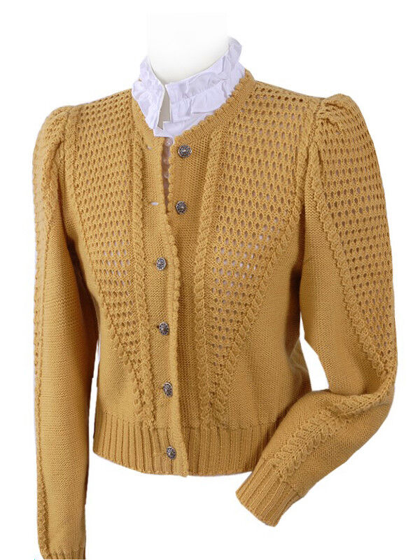 Trachtenstrickjacke Damen Dirndljacke MERINO SCHURWOLLE Gelb  Trachtenstrickjacke Damen Dirndljacke MERINO SCHURWOLLE Gelb