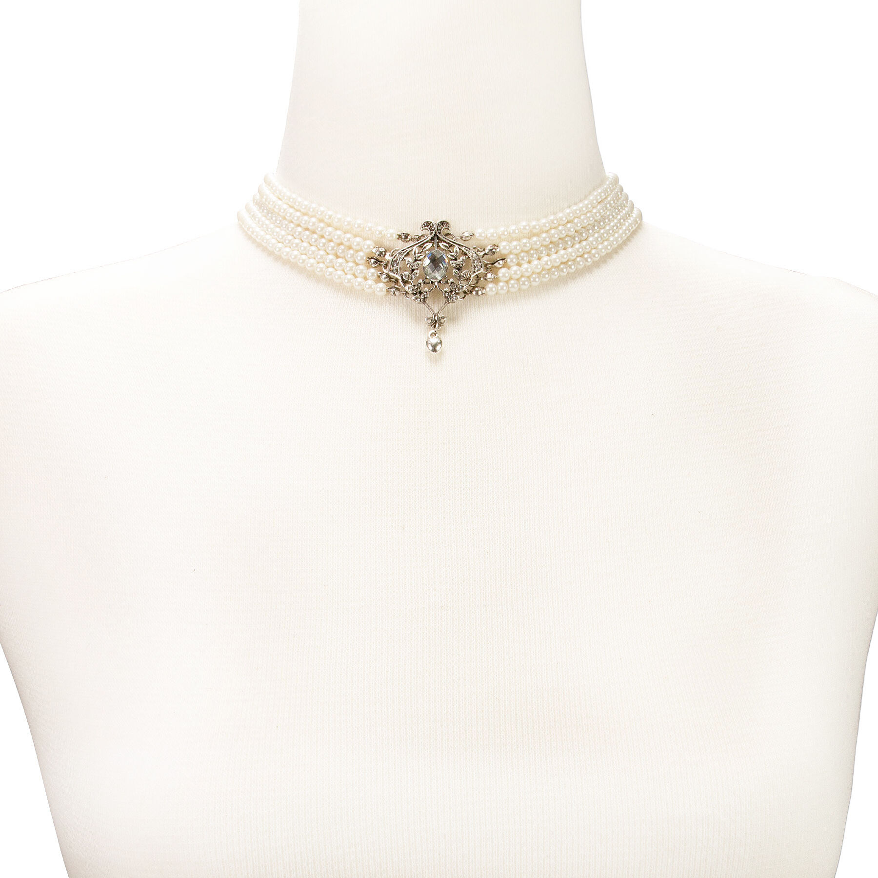 Kropfband Perlen kleine Filigranbrosche Kropfband Perlen kleine Filigranbrosche