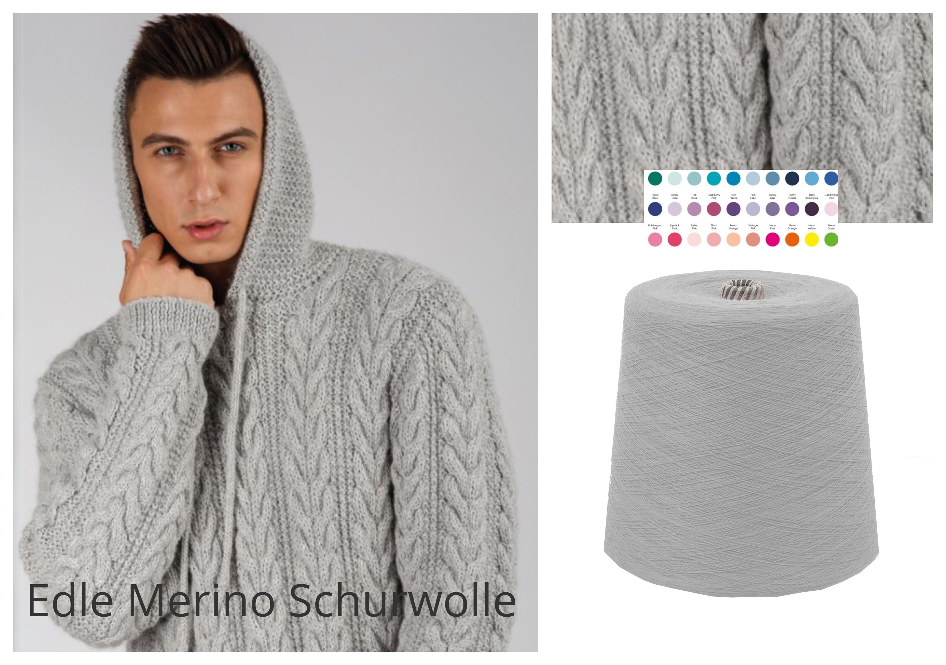WOLLE zum STRICKEN MERINO-SCHURWOLLE 1 KG Konen/1000 Gramm Grau Hellgrau WOLLE zum STRICKEN MERINO-SCHURWOLLE 1 KG Konen/1000 Gramm Grau Hellgrau