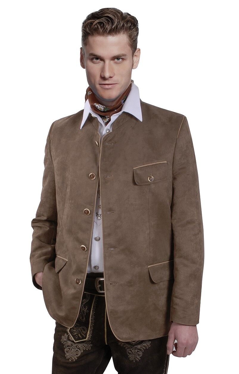 Trachtenblazer Herren Wildleder/Imitat edler Trachtenjanker Hellbraun Trachtenblazer Herren Wildleder/Imitat edler Trachtenjanker Hellbraun
