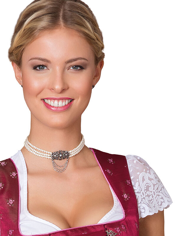 Kropfband Perlen kleine Filigranbrosche  Kropfband Perlen kleine Filigranbrosche