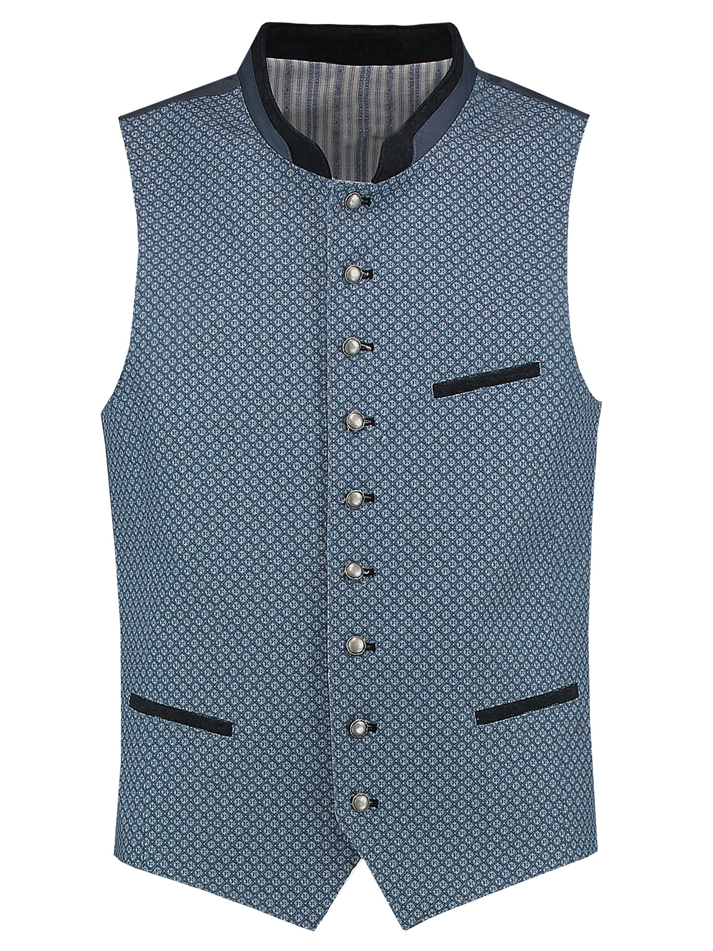 PREMIUM Trachtenweste Herren Hochzeits-Gilet Blau FESTLICH 