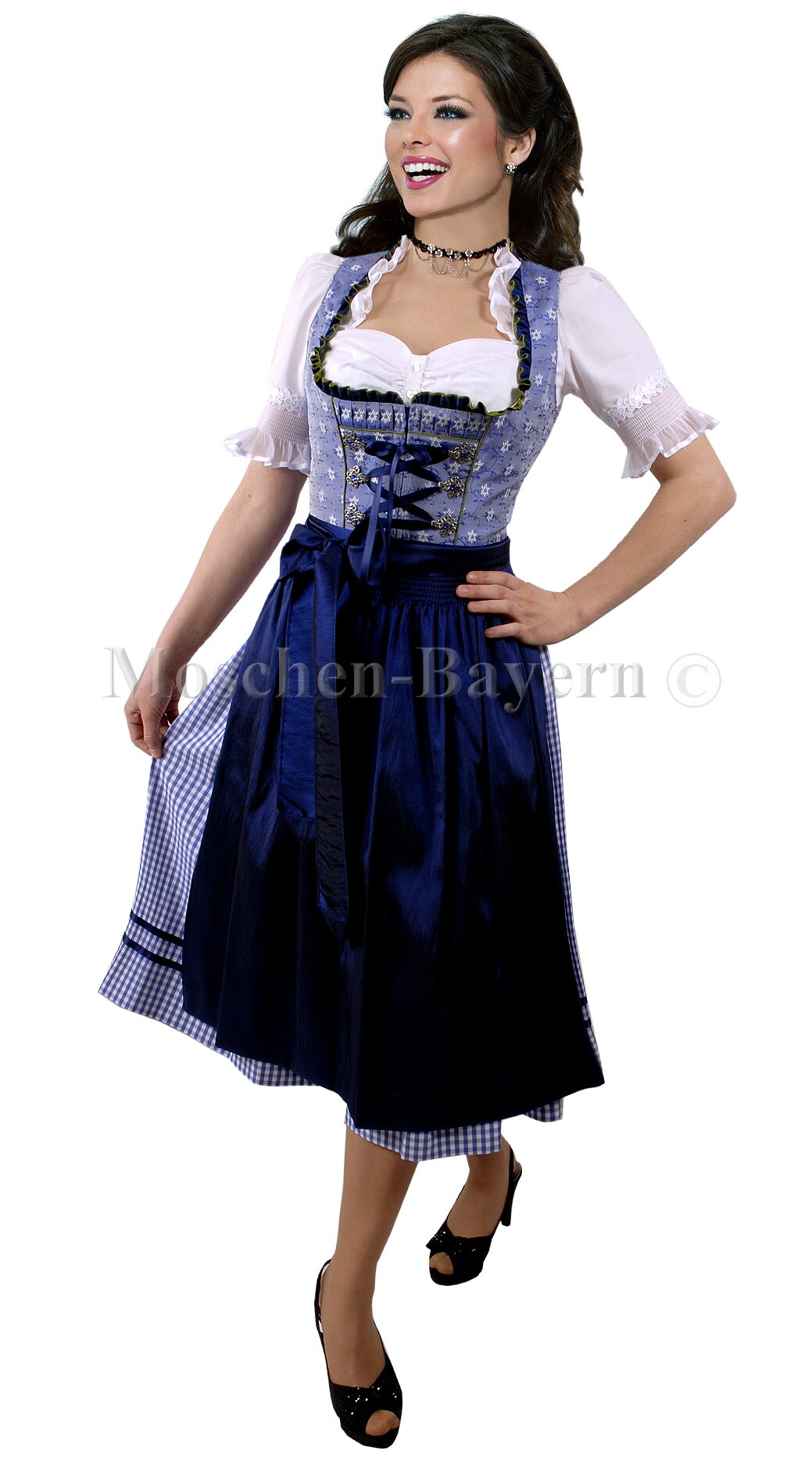 Edelnice Trachtenmode Exclusieve designer midi-dirndl Luna fluweel Edelnice Trachtenmode Exclusieve designer midi-dirndl Luna fluweel