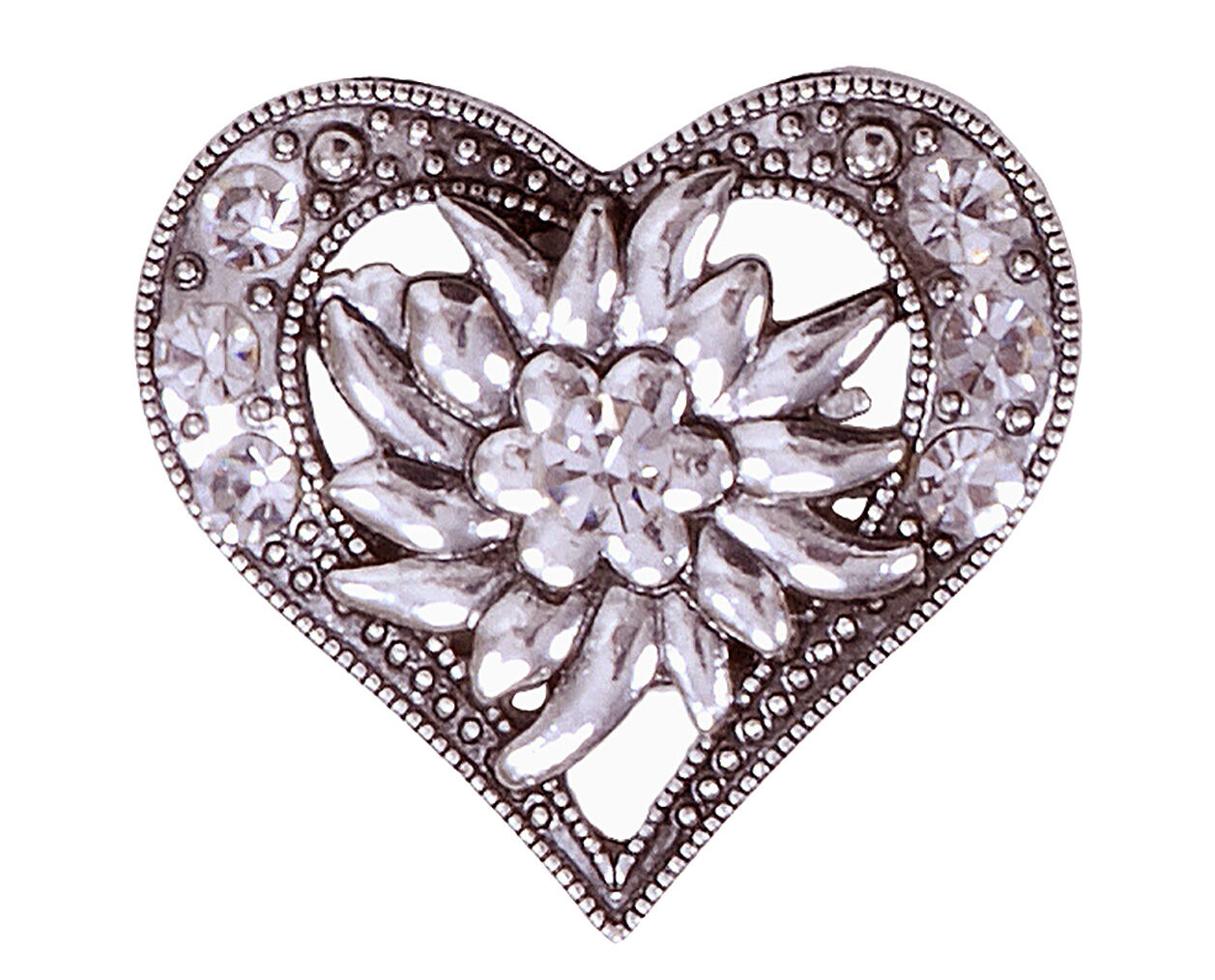 Trachtenanstecker Brosche Magnet - Herz Ornament