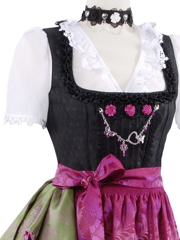 PREMIUM Dirndlbluse Damen festlich duftige Georgette-Bluse + Rüschen + Spitze Weiß PREMIUM Dirndlbluse Damen festlich duftige Georgette-Bluse + Rüschen + Spitze Weiß