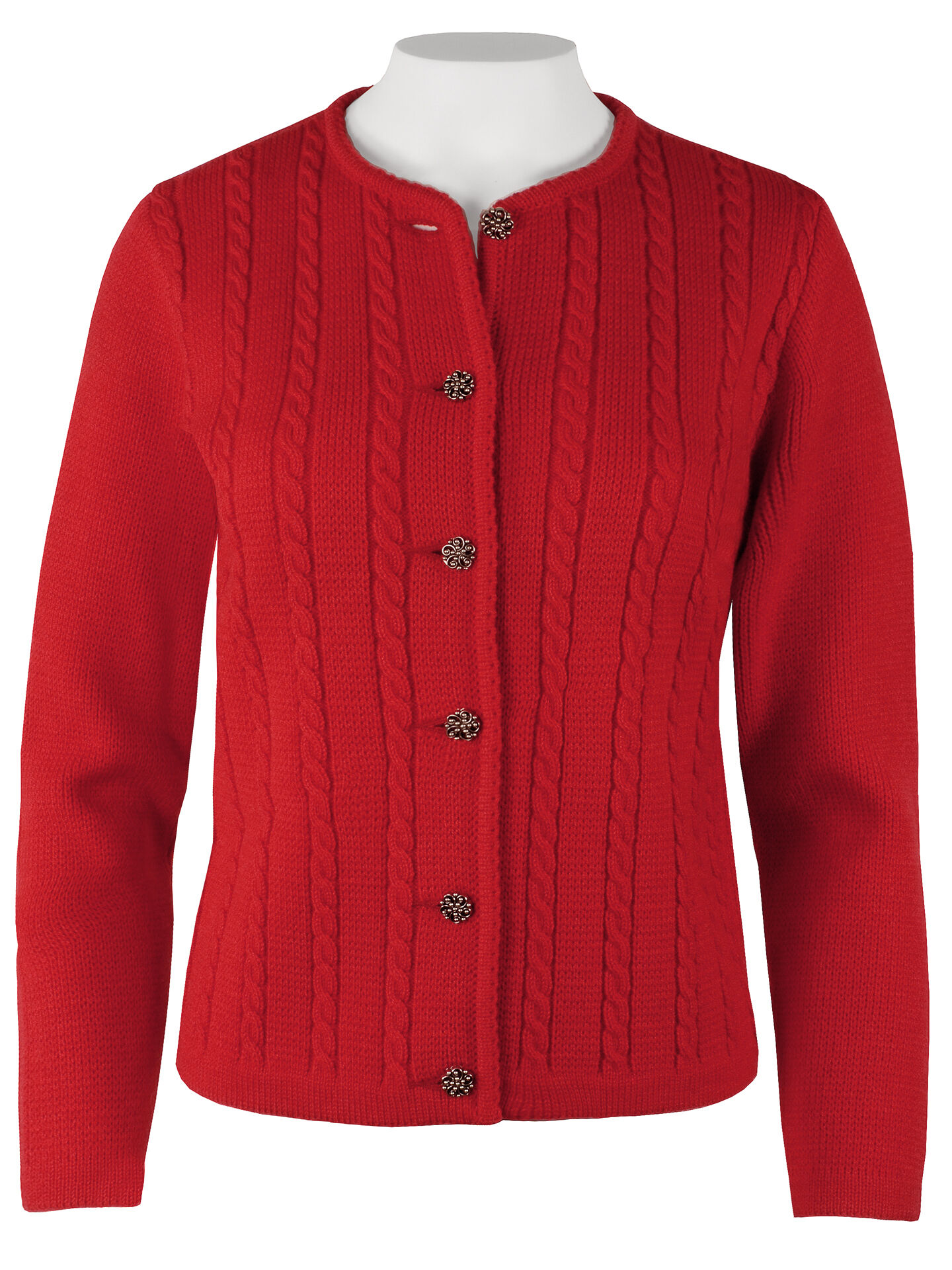 Trachtenstrickjacke Damen - Basic Trachtenjacke Rot Trachtenstrickjacke Damen - Basic Trachtenjacke Rot