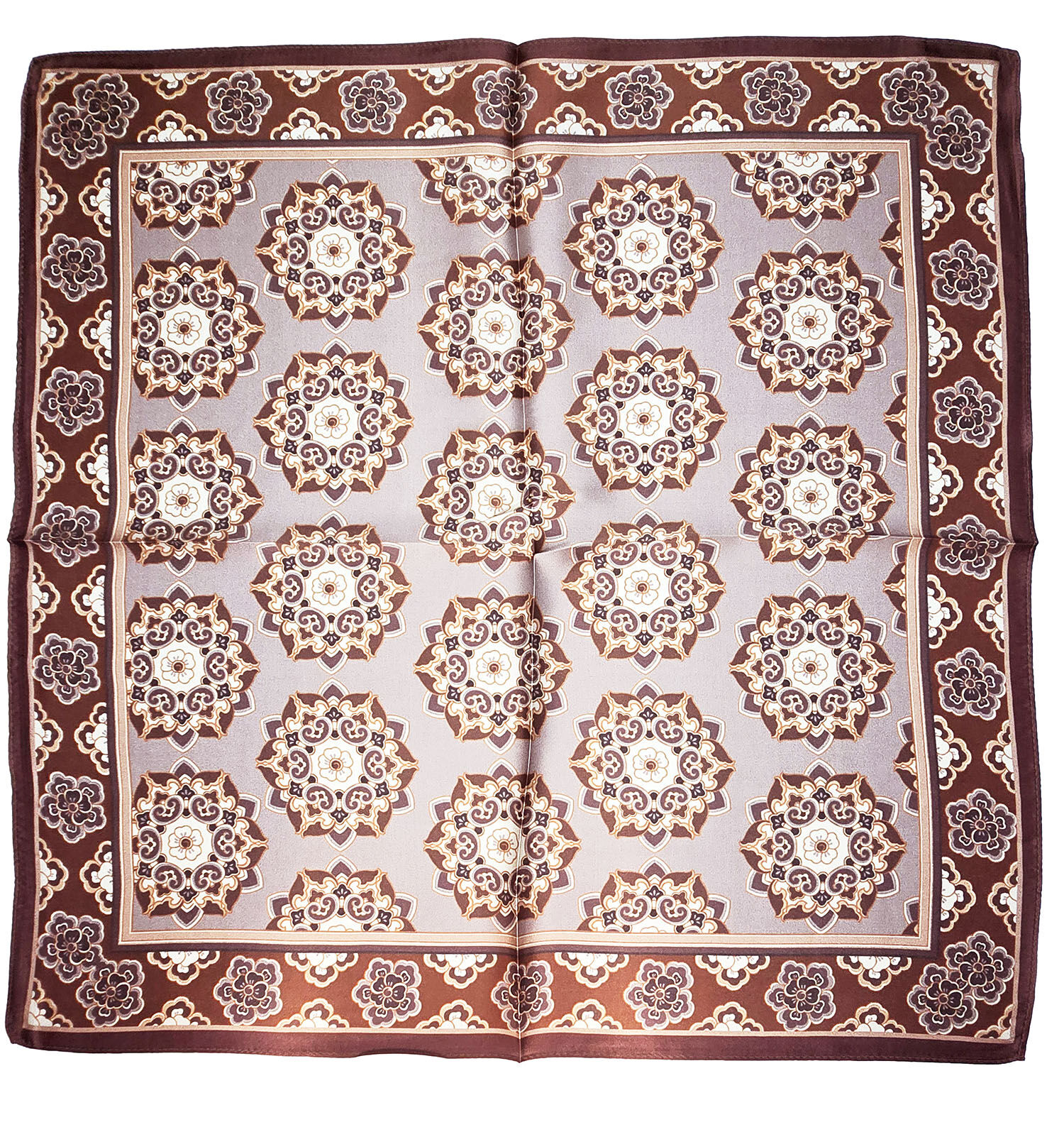 Seidenhalstuch Cannes Damen Herren Nickituch 100% Seide Braun