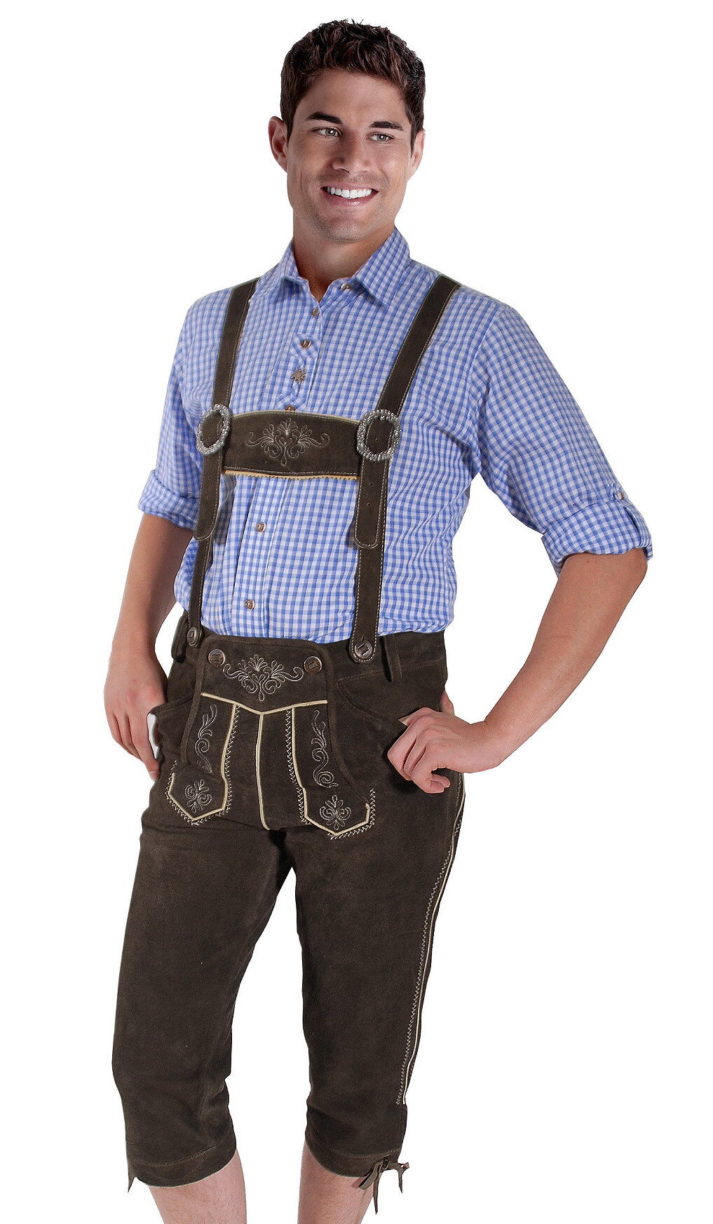 Trachtenlederhose Kniebundlederhose Dunkelbraun Trachtenlederhose Kniebundlederhose Dunkelbraun