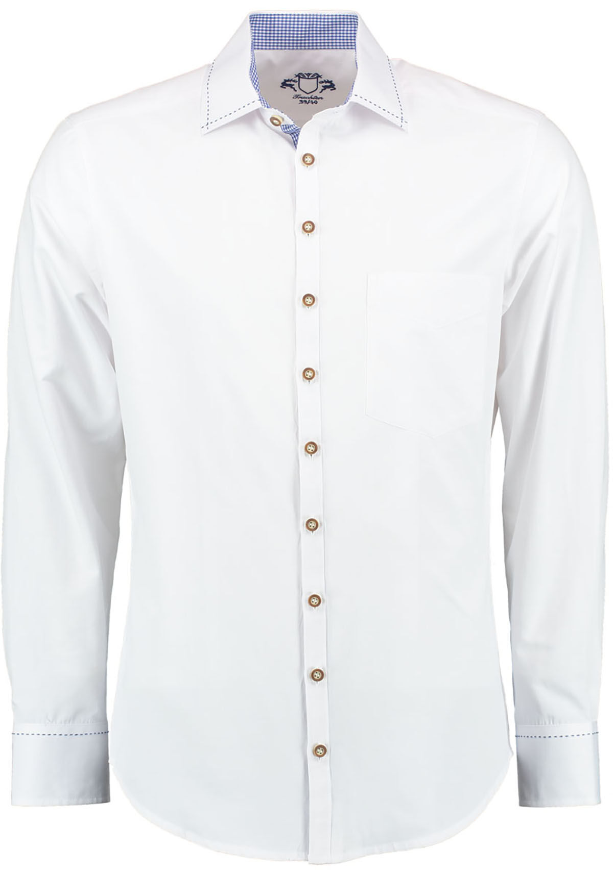 Trachtenhemd Weiß/Blau SLIMFIT mit Karo Trachtenhemd Weiß/Blau SLIMFIT mit Karo