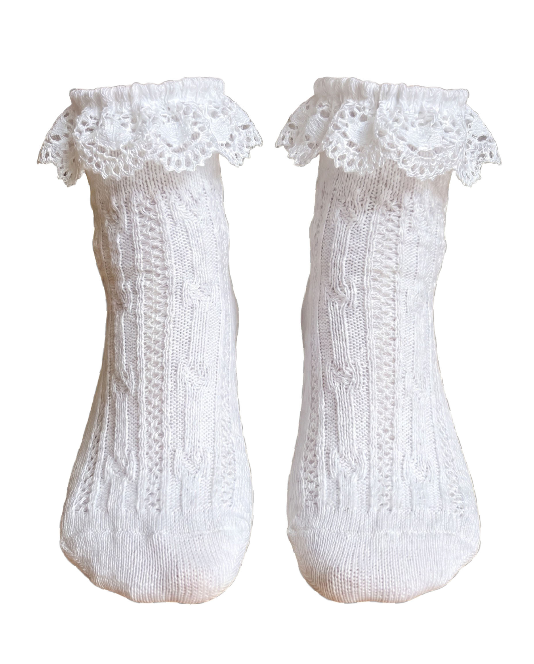 Sneakersocken Trachtensocken mit Rüschen Weiß