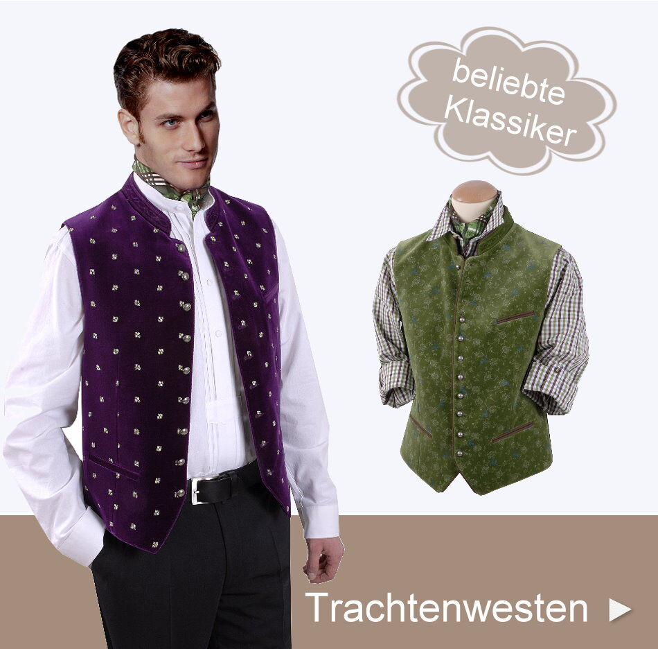 Trachtenwesten-Herren-Trachtensamtwesten-Trachtenstrickwesten-Lederwesten