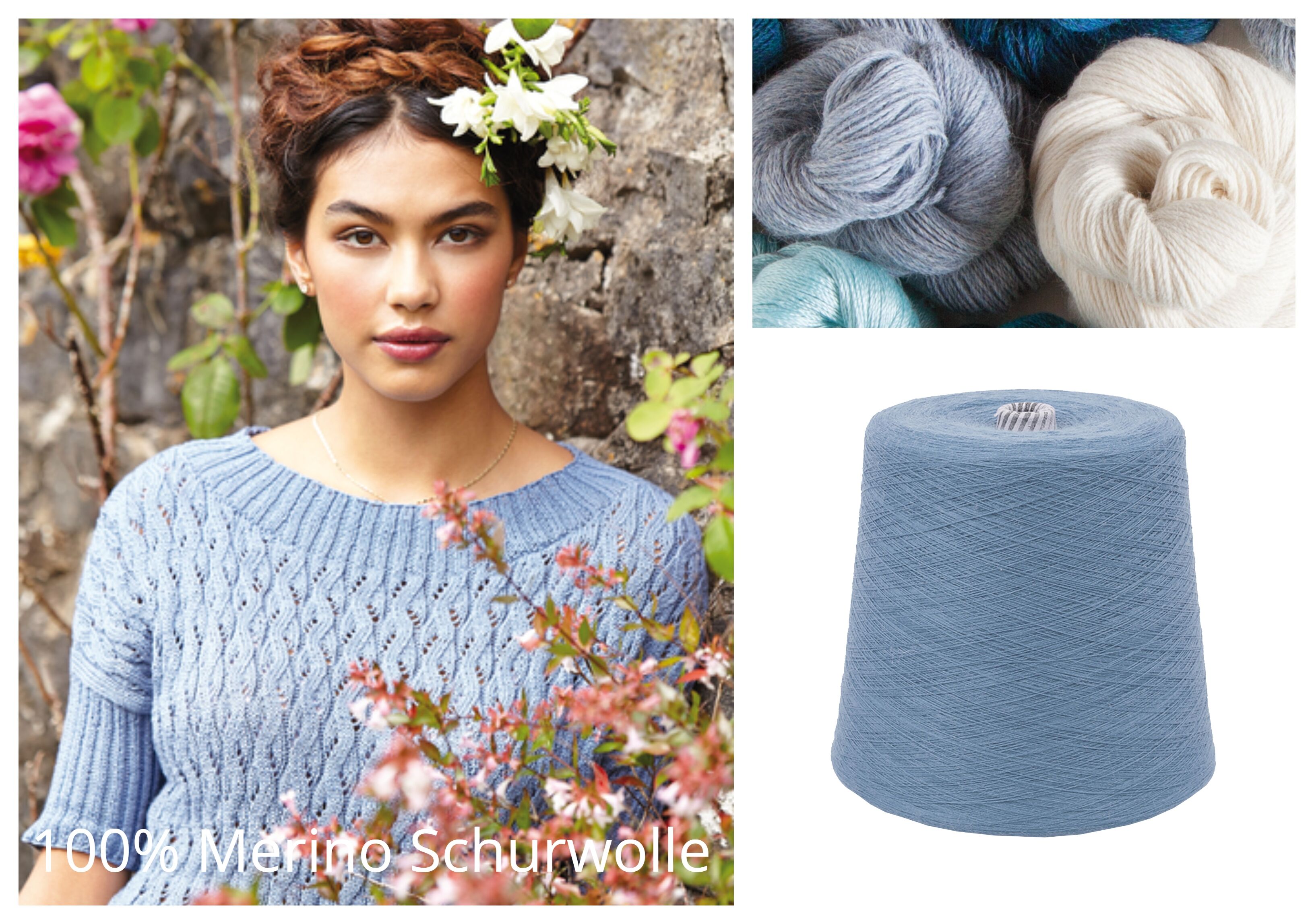 WOLLE zum STRICKEN MERINO-SCHURWOLLE 1 KG Konen/1000 Gramm Blau Rauchblau WOLLE zum STRICKEN MERINO-SCHURWOLLE 1 KG Konen/1000 Gramm Blau Rauchblau