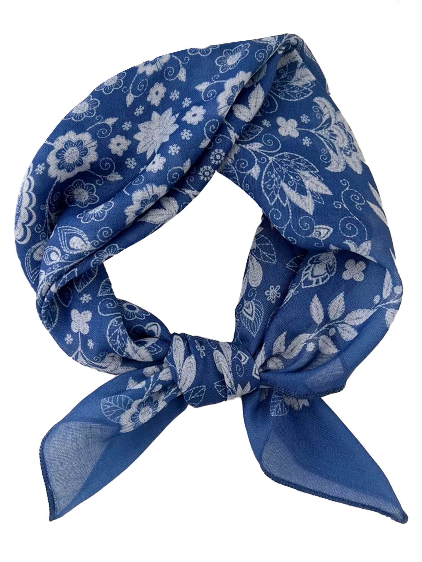 Trachtenhalstuch Nickituch Florales-Dessin Blau