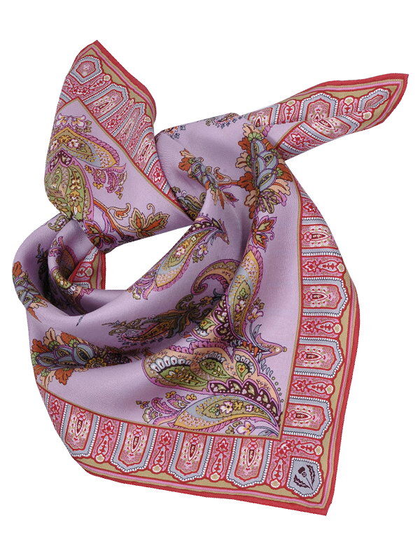 Trachtenhalstuch Nickituch Paisley 100% Seide Beige + Pink Trachtenhalstuch Nickituch Paisley 100% Seide Beige + Pink