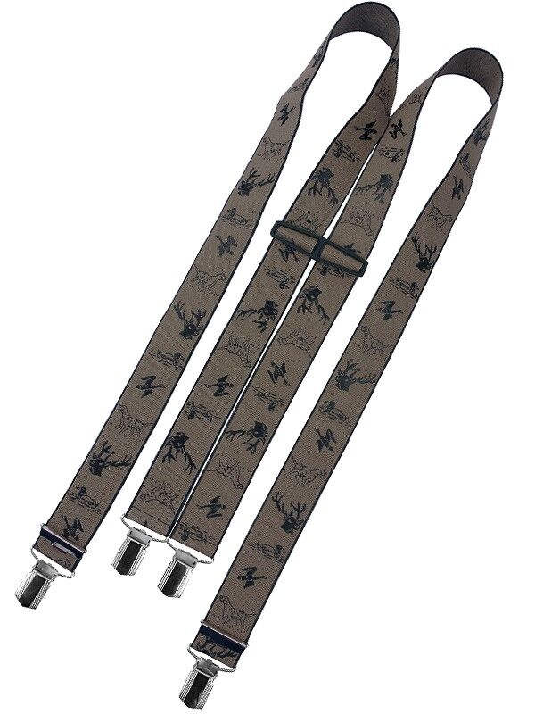 Hosenträger Jagdmotiv Beige-Braun Hosenträger Jagdmotiv Beige-Braun