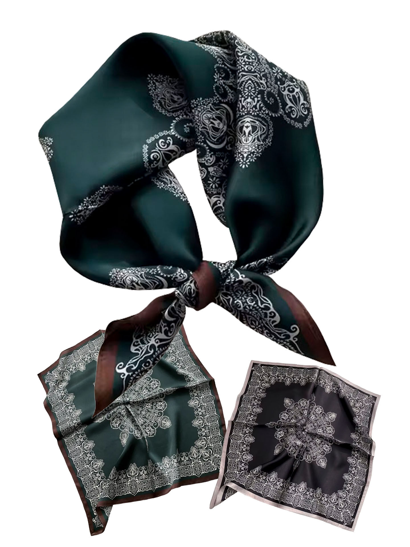 Halstuch klein 53x53 Nickituch Ornament-Dessin 100% Seide  Halstuch klein 53x53 Nickituch Ornament-Dessin 100% Seide