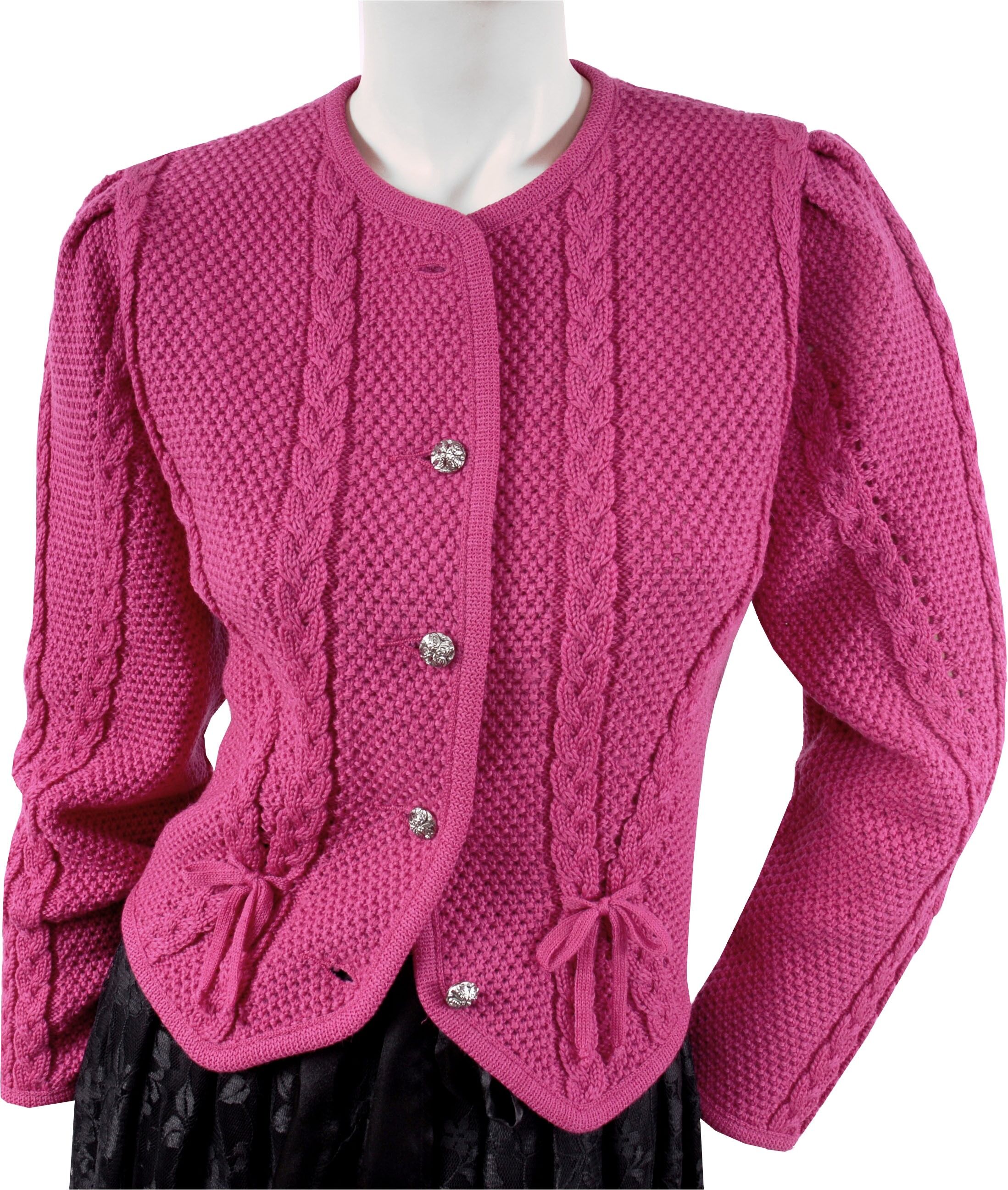 PREMIUM Trachtenstrickjacke Damen Dirndljacke MERINO SCHURWOLLE Pink PREMIUM Trachtenstrickjacke Damen Dirndljacke MERINO SCHURWOLLE Pink
