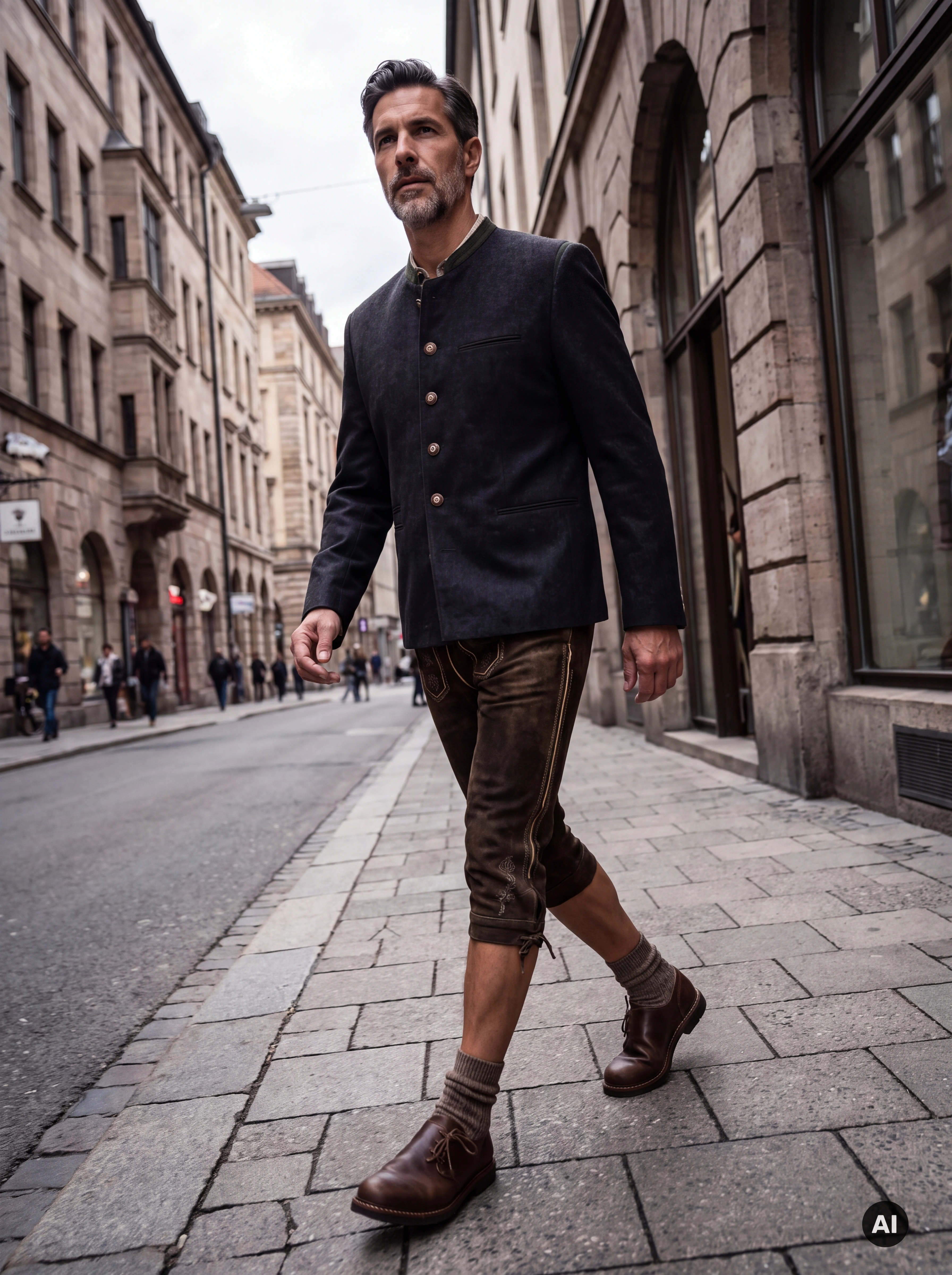 Trachtenjanker Hannes aus 100 % Wolle in Anthrazit