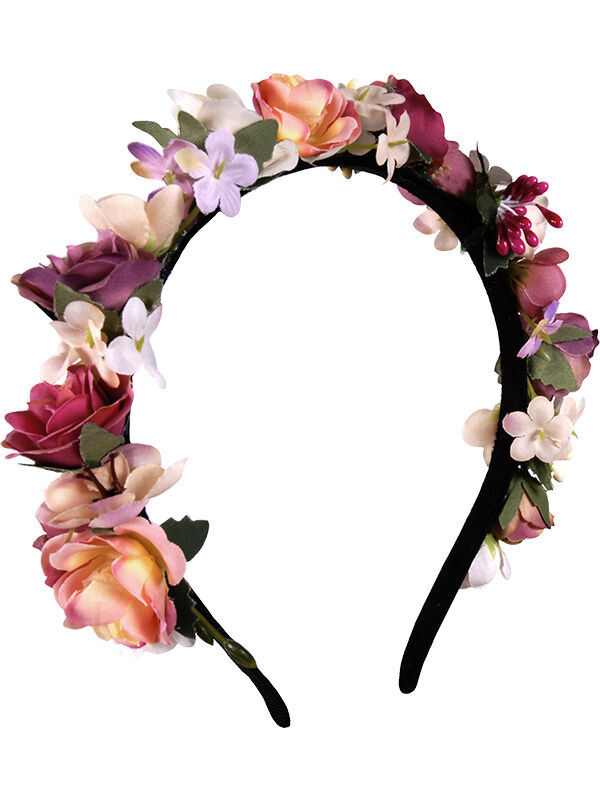 Blumen-Haarreif-Blumenkranz-Dirndl Hochzeit-Oktoberfest-Haarkranz-bunt-NEu-front Blumen-Haarreif-Blumenkranz-Dirndl Hochzeit-Oktoberfest-Haarkranz-bunt-NEu-front