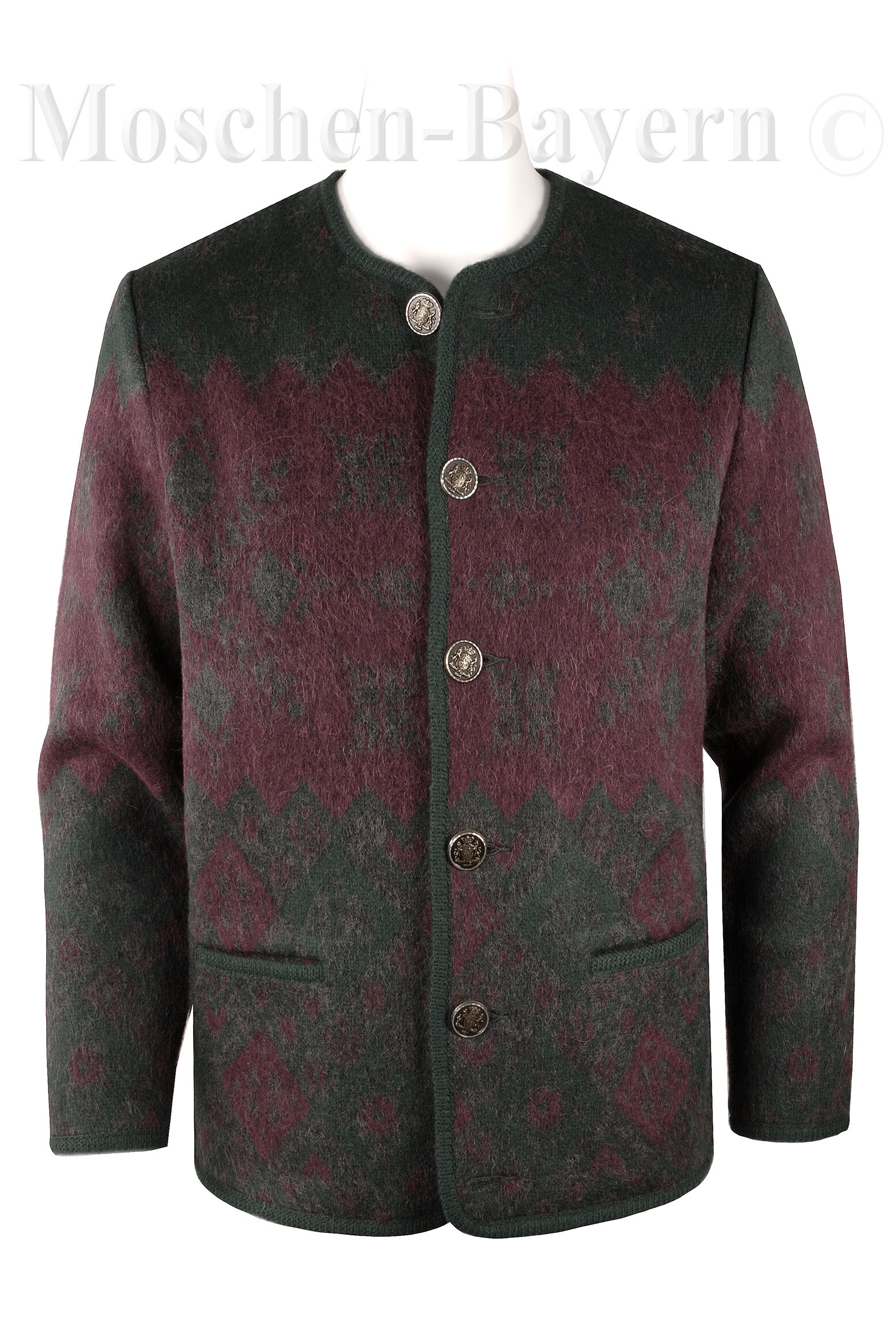 PREMIUM Trachtenstrickjacke Herren 100% Schurwolle Trachtenjanker Braun/Grün + Grau + Weinrot PREMIUM Trachtenstrickjacke Herren 100% Schurwolle Trachtenjanker Braun/Grün + Grau + Weinrot