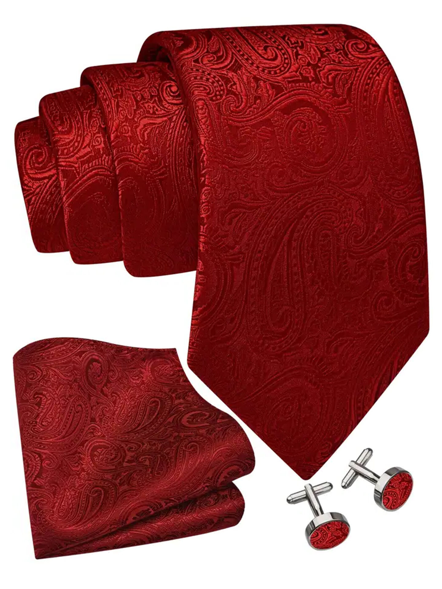 Trachtenkrawatte Paisley 100% Seide 3-tlg. Set festlich + Einstecktuch + Manschettenknöpfen Trachtenkrawatte Paisley 100% Seide 3-tlg. Set festlich + Einstecktuch + Manschettenknöpfen