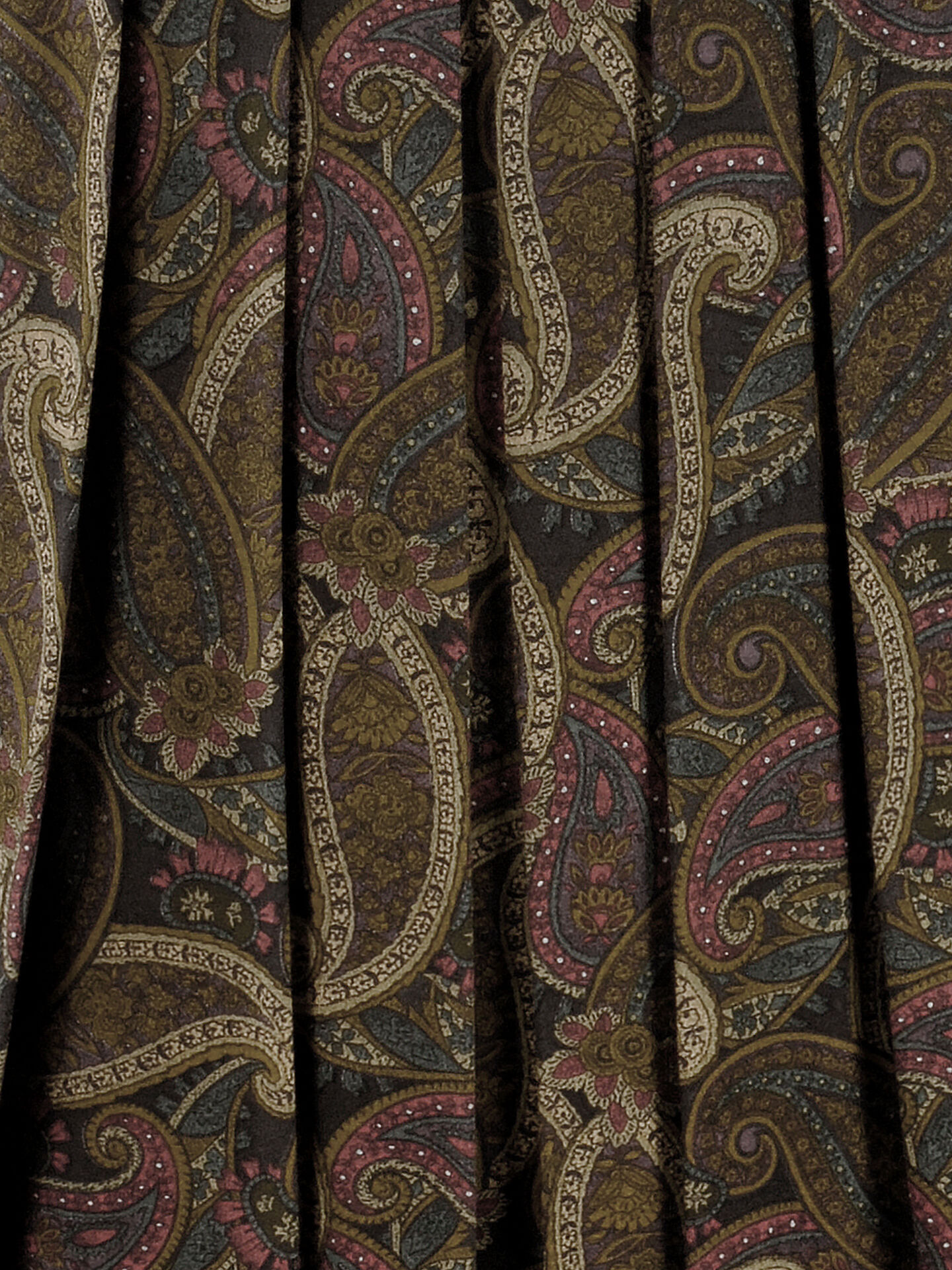 Trachtenrock Damen langer Damenrock Paisley-Design Moosgrün - Trachtenrock Damen langer Damenrock Paisley-Design Moosgrün -