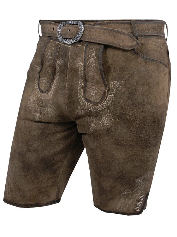 Trachtenlederhose kurze Lederhose Herren Rehbraun  Trachtenlederhose kurze Lederhose Herren Rehbraun