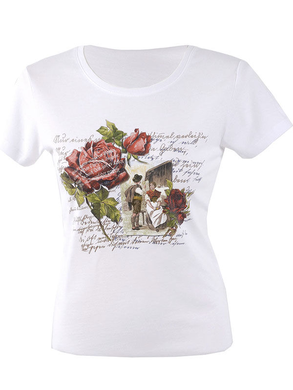 Trachtenshirt-T-Shirt-Damen-Rosen-weiß-front