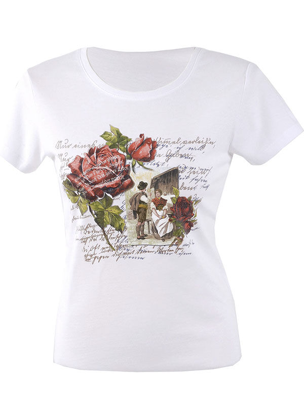 Trachtenshirt-T-Shirt-Damen-Rosen-weiß-front Trachtenshirt-T-Shirt-Damen-Rosen-weiß-front