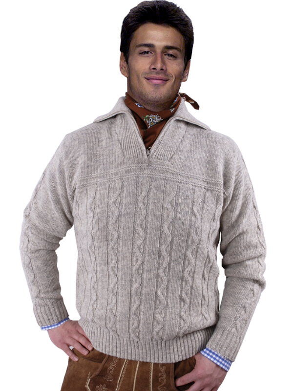 Troyer Pullover Herren Strickpullover Baumwolle Premium