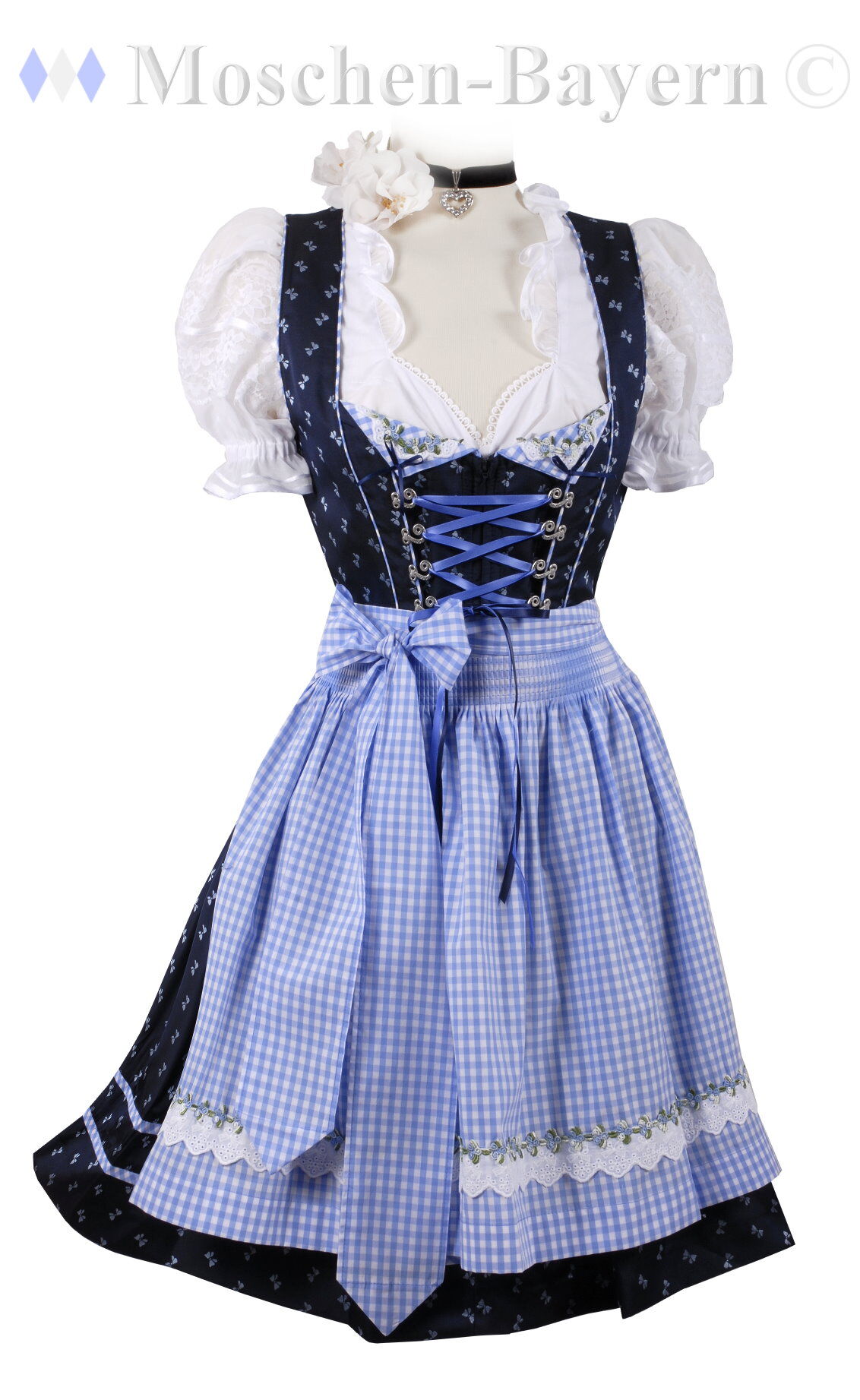 Tolles Wiesn-Dirndl - Mini-Dirndl kurzes Dirndl Blau Marine Tolles Wiesn-Dirndl - Mini-Dirndl kurzes Dirndl Blau Marine