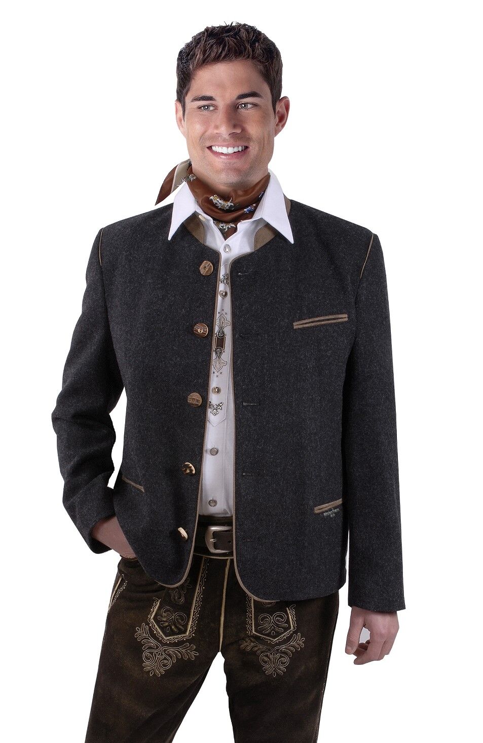Trachtenblazer Lodenblazer Herren Sakko kurz zur Lederhose  Anthrazit Wolle Trachtenblazer Lodenblazer Herren Sakko kurz zur Lederhose  Anthrazit Wolle