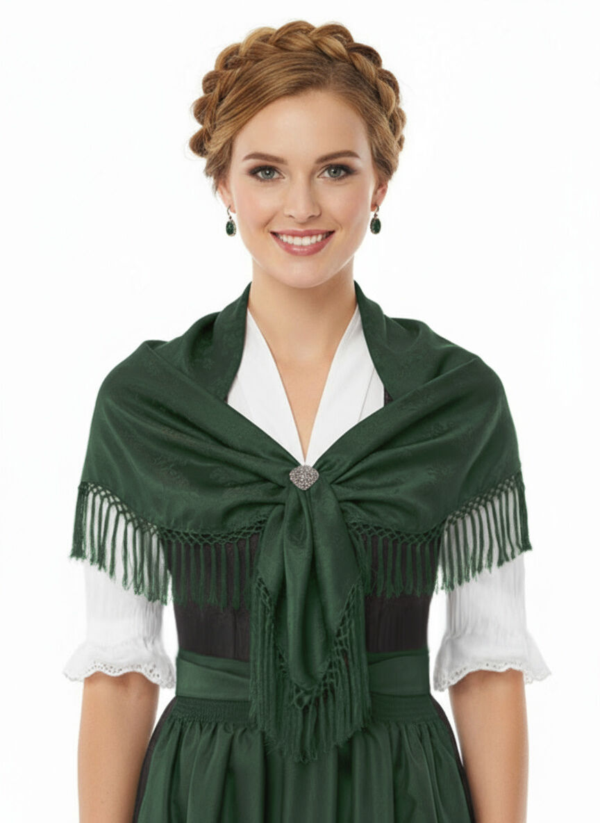 Trachtentuch Dirndltuch Seidentuch 100% Seide Tanne